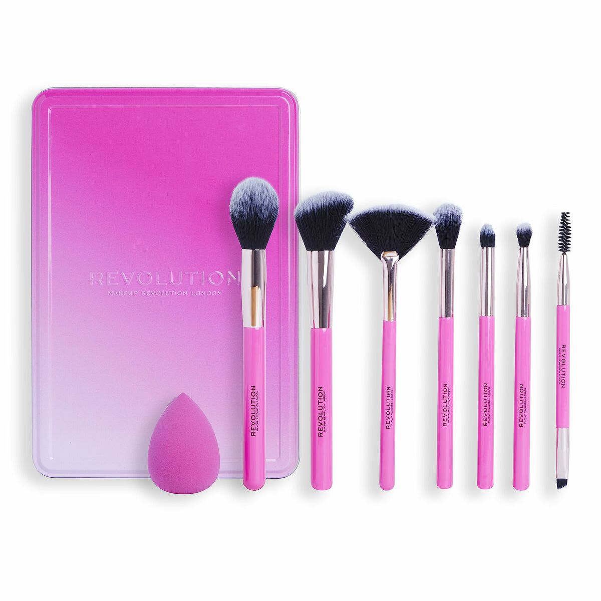 Make-up Borstel set Revolution Make Up The Brush Edit Roze 8 Onderdelen