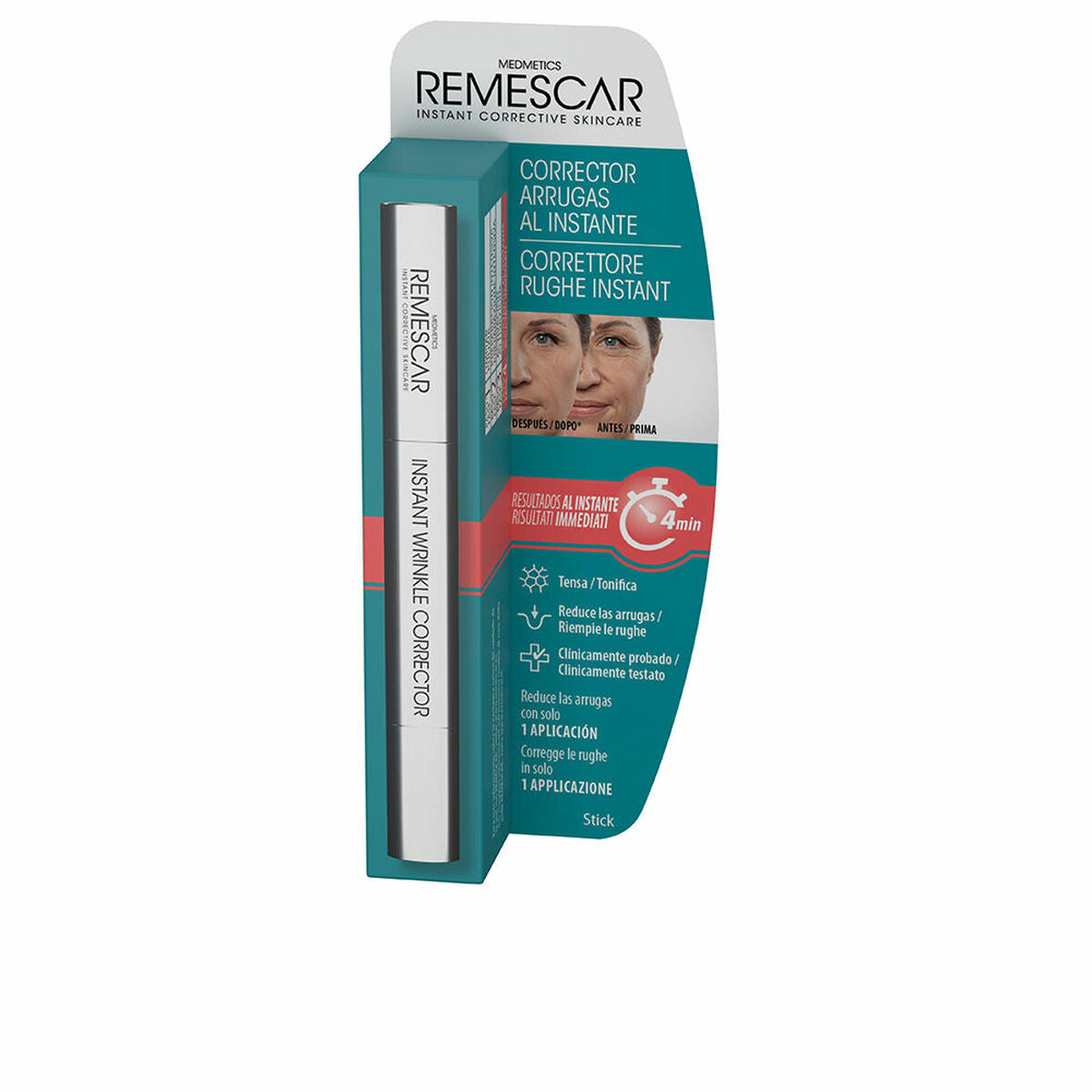 Anti-Rimpel voor Ogen Remescar Corrector Arrugas 4 ml Stick