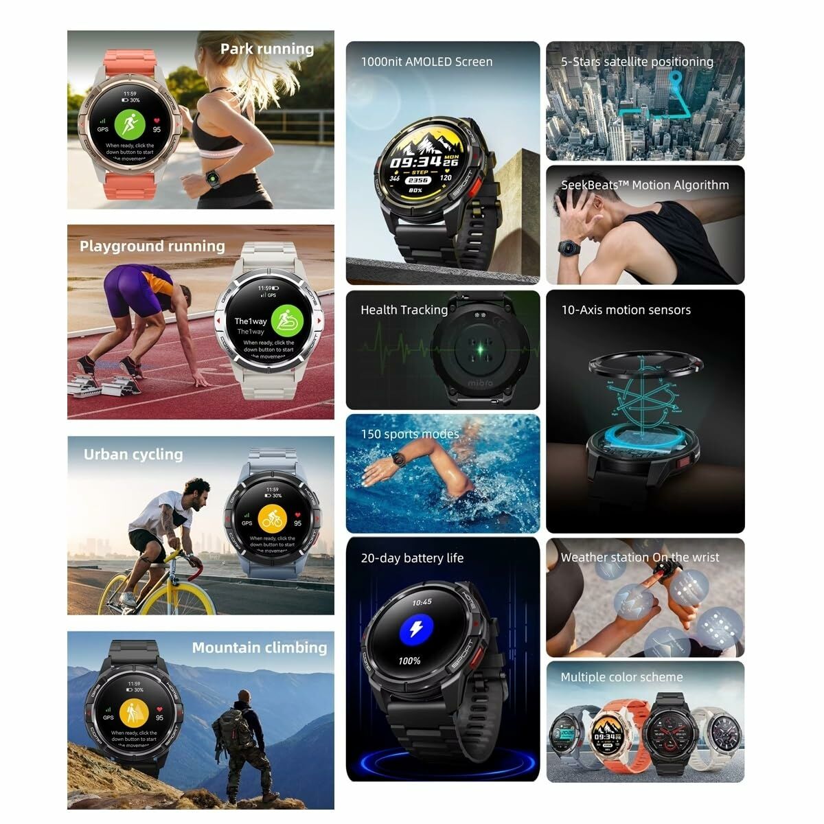 Smartwatch Mibro GS Active Zwart 1,3" - Elektronica - Mibro