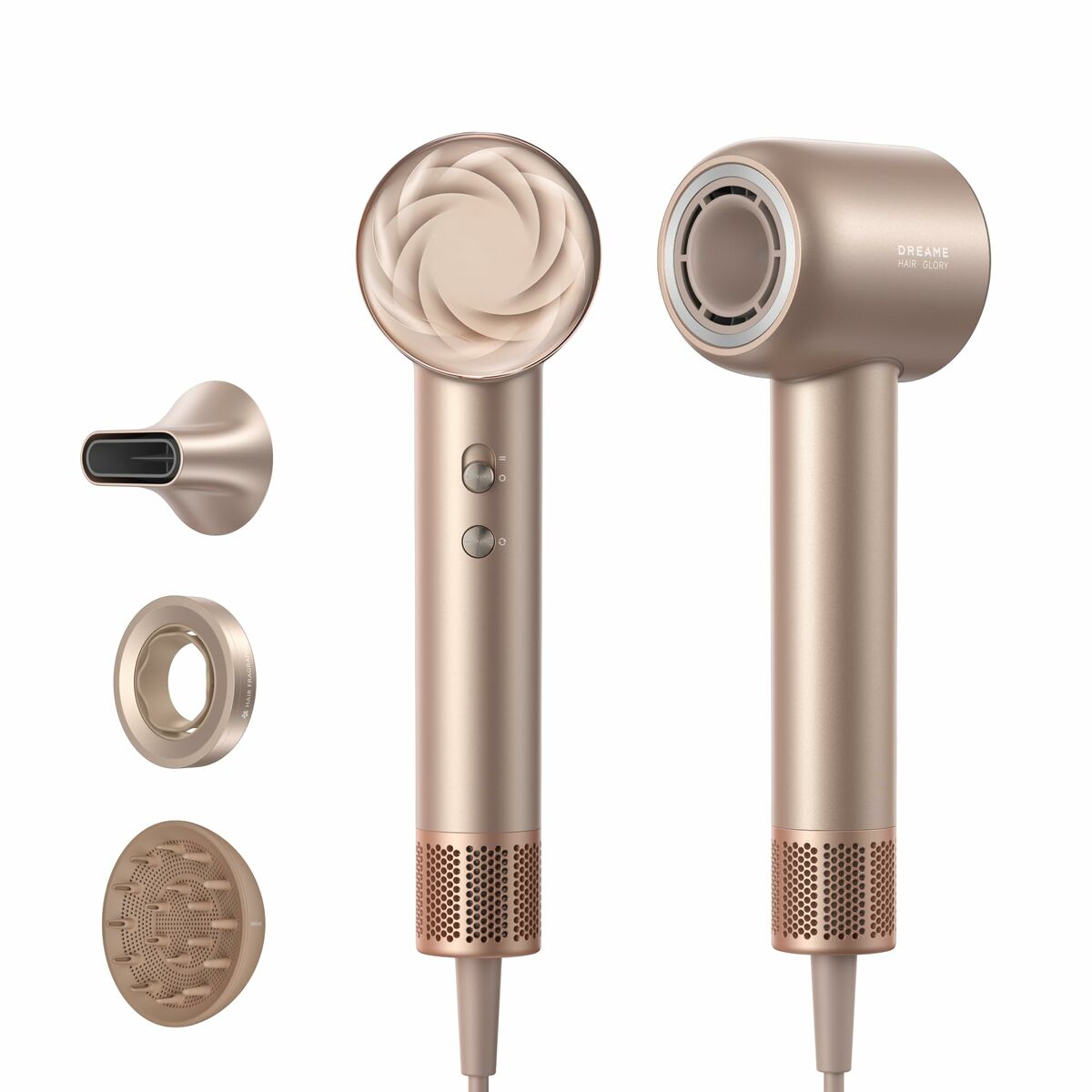 Dreame Föhn Glory Mix 1600W Ionisch, 3 Magnetische Nozzles, Goudkleurig - Schoonheid, Haarverzorging - Dreame