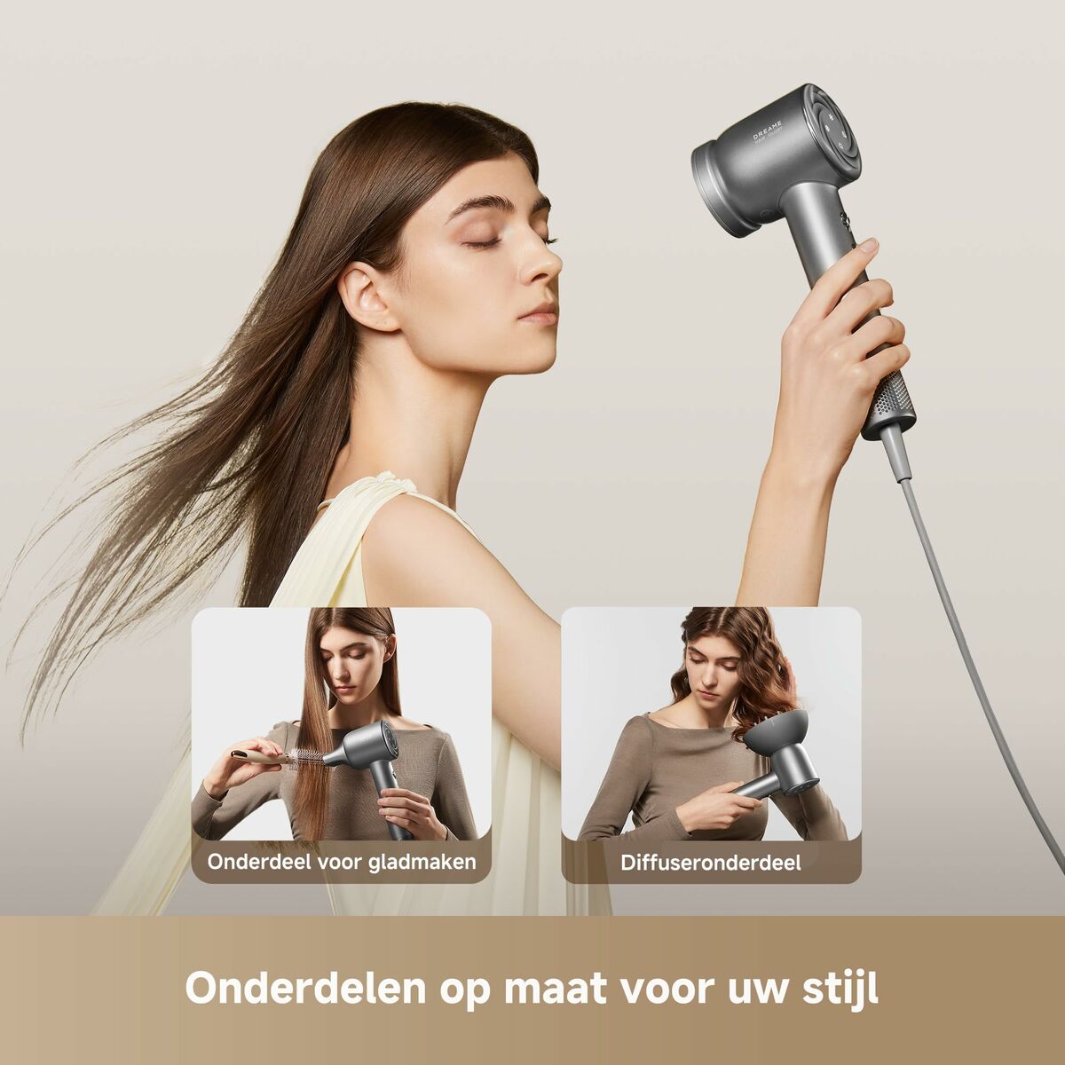 Dreame Föhn Glory Mix 1600 W Zwart, Ionisch, Oververhittingsbeveiliging - Schoonheid, Haarverzorging - Dreame
