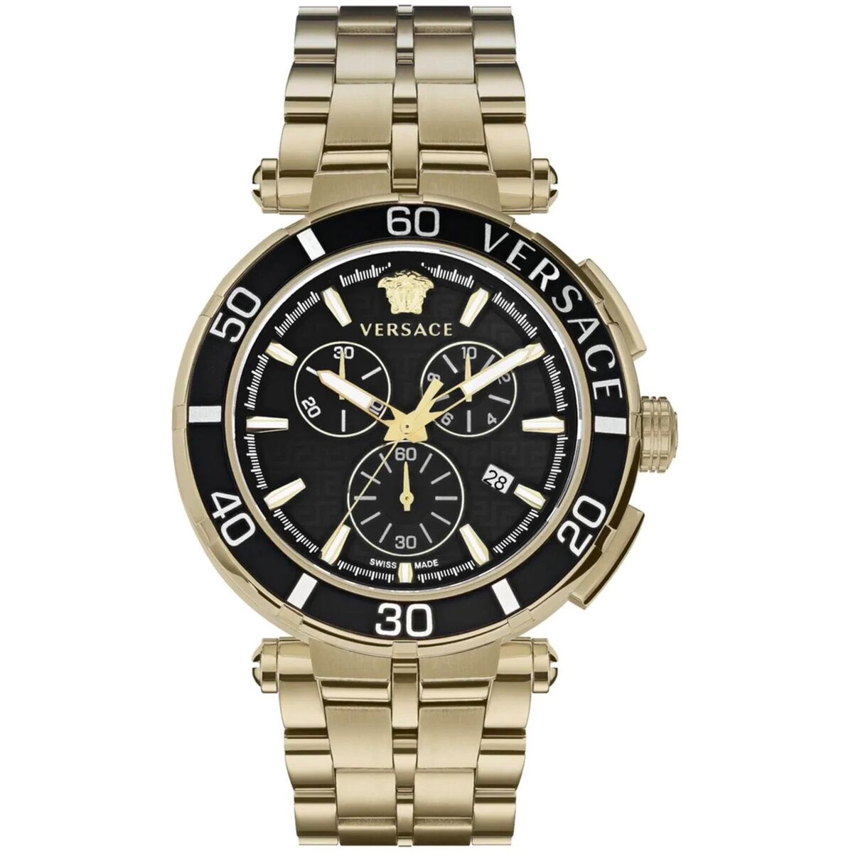 Horloge Heren Versace VE3L00522 Zwart Zilverkleurig (Ø 24 mm) (Ø 45 mm)