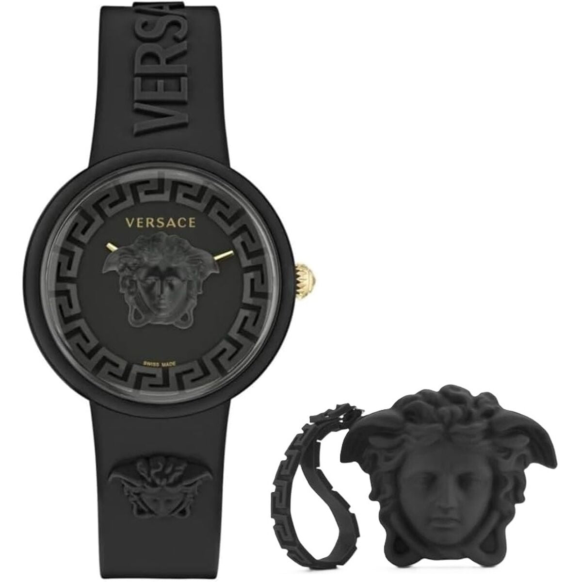 Horloge Dames Versace MEDUSA POP 3H + VERSACE BLACK SILICON PURSE (Ø 39 mm) - Klokken, Vrouwen - Versace