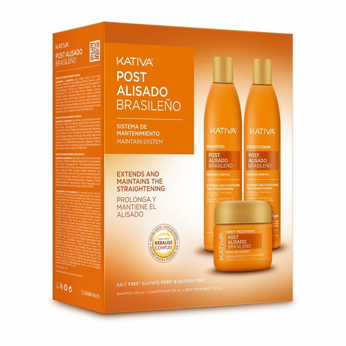 Shampoo en Conditioner Kativa KERATIN EXPRESS 3 Onderdelen