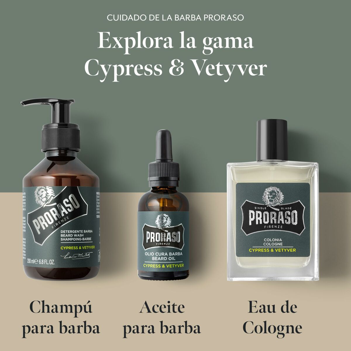 Baardverzorging Set Proraso Cypress & Vetyver 3 Onderdelen - Schoonheid, Scheren en ontharen - Proraso