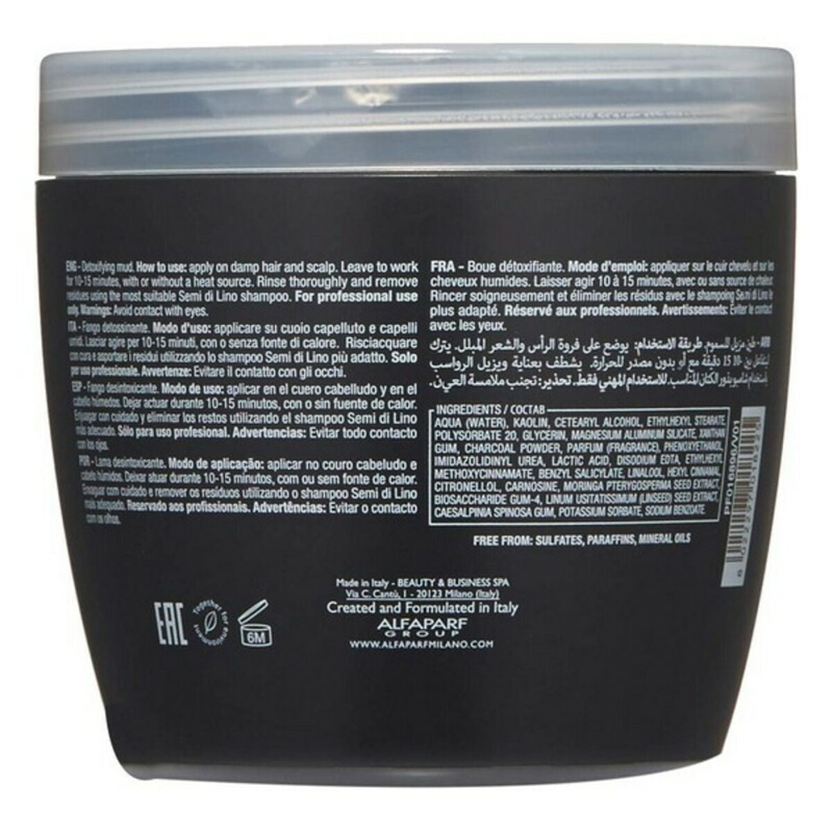 Haarmasker Semi Di Lino Sublime Detoxifying Mud Alfaparf Milano Semi Di 500 ml (500 ml) - Schoonheid, Haarverzorging - Alfaparf Milano