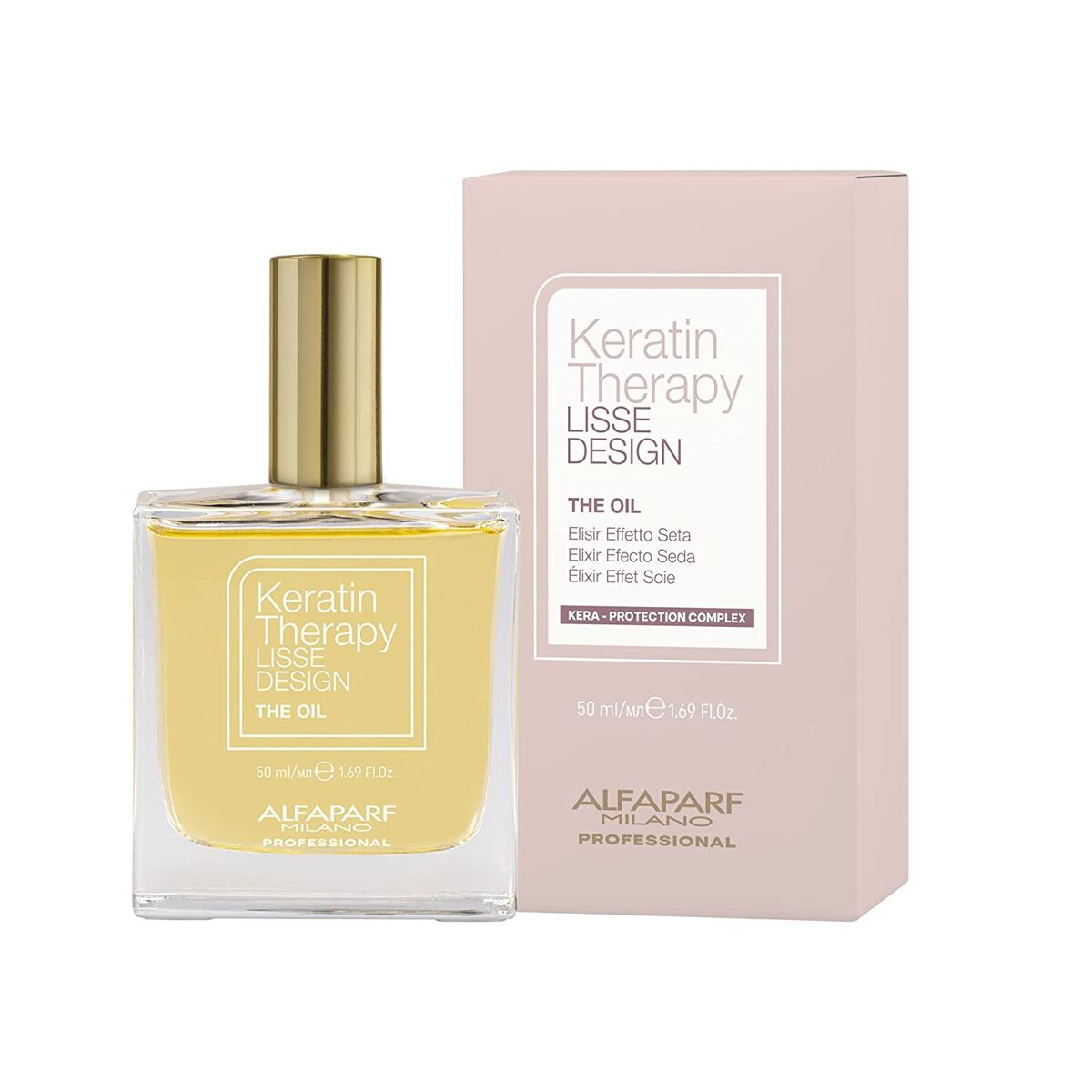 Haarolie Alfaparf Milano Lisse Design Keratin Therapy 50 ml Zijdezachte afwerking