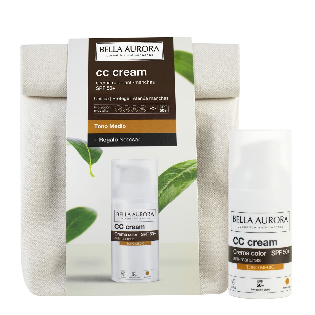 CC Cream Bella Aurora Medium Huidskleur 30 ml 2 Onderdelen