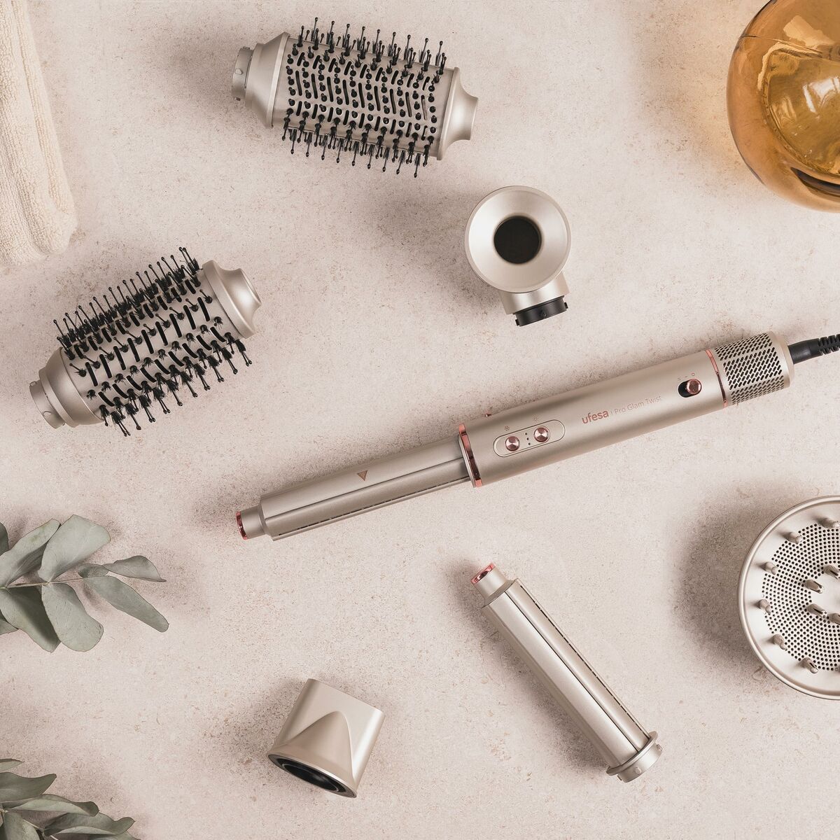 Krulijzer UFESA PRO GLAM TWIST Wit Zwart