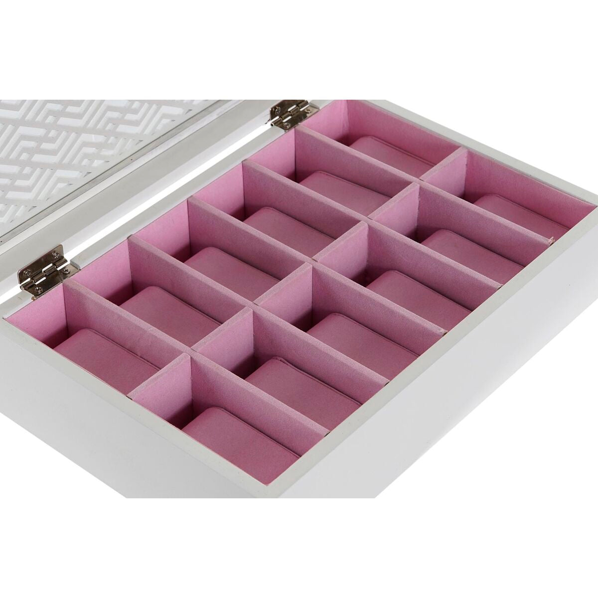 Horlogedoos DKD Home Decor Wit Licht Roze Kristal Hout MDF 29 x 20 x 9 cm (12 Stuks)