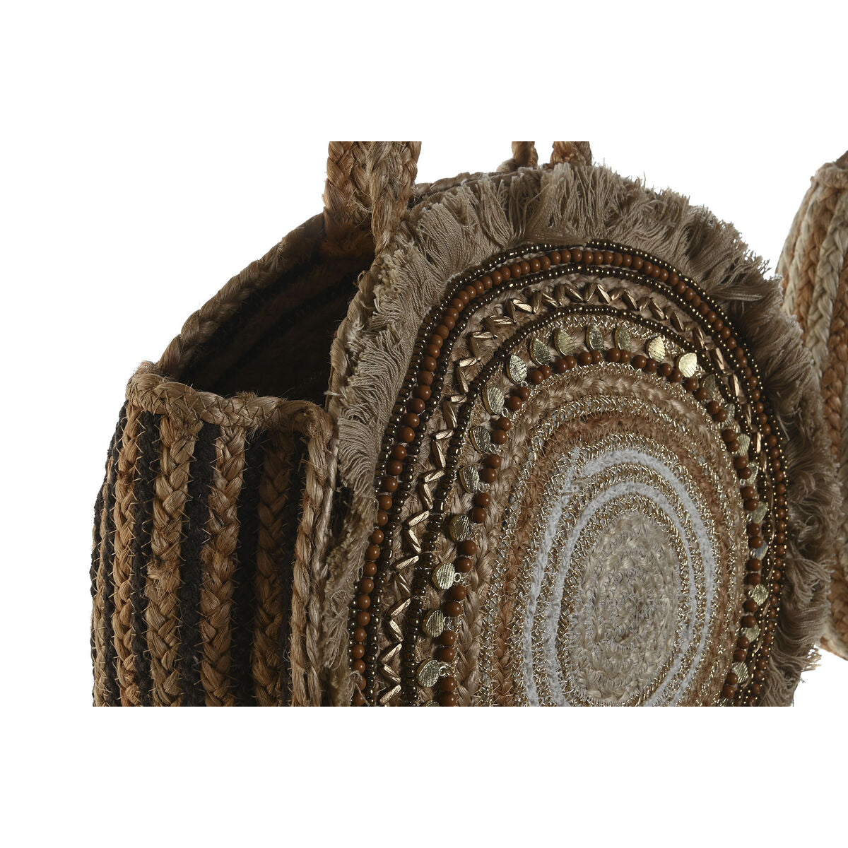 Handtas Dames DKD Home Decor Bruin Crème 36 x 11 x 36 cm (2 Stuks)