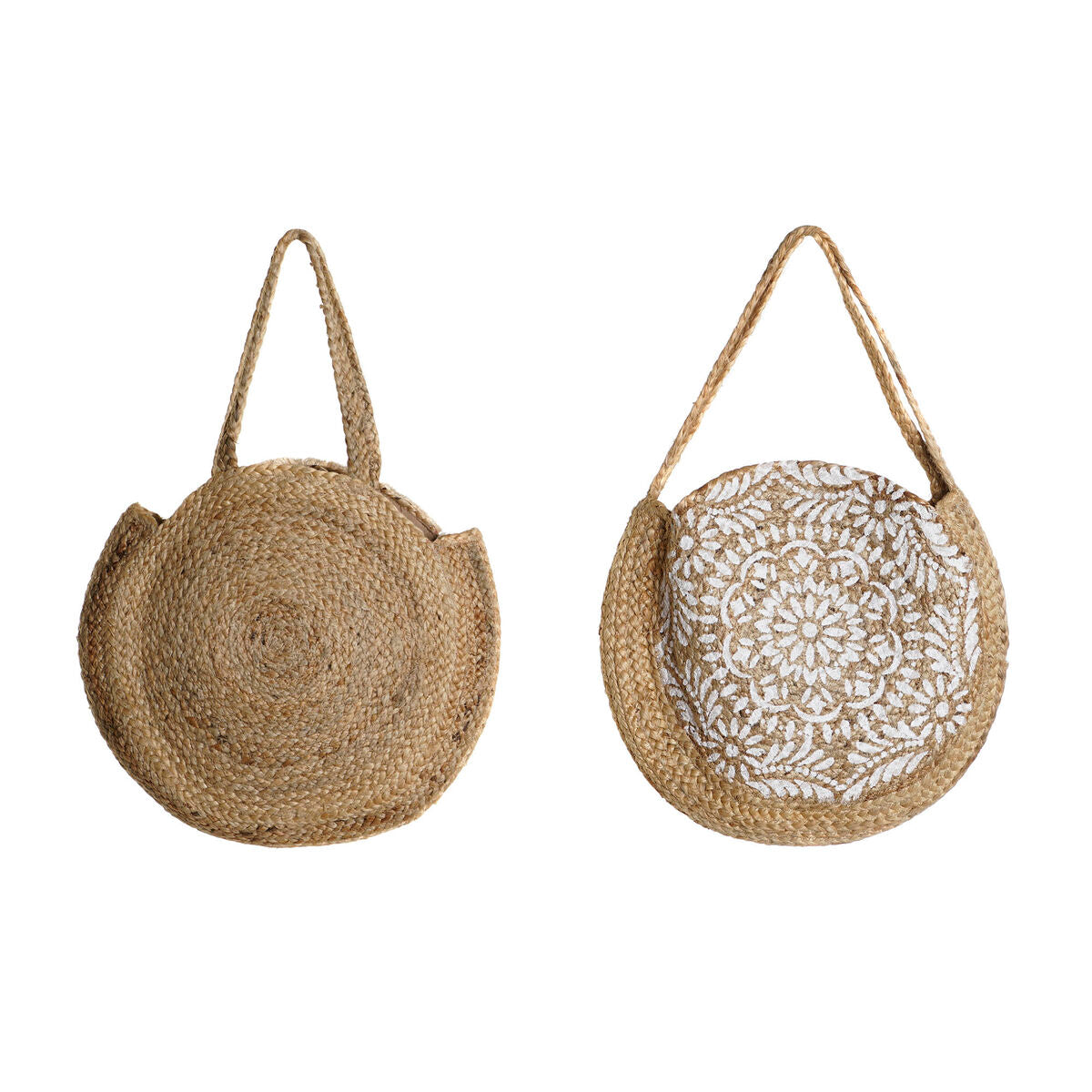 Handtas Dames DKD Home Decor Zwart Beige Natuurlijk 36 x 12 x 36 cm (2 Stuks) - Bagage, Tassen - DKD Home Decor