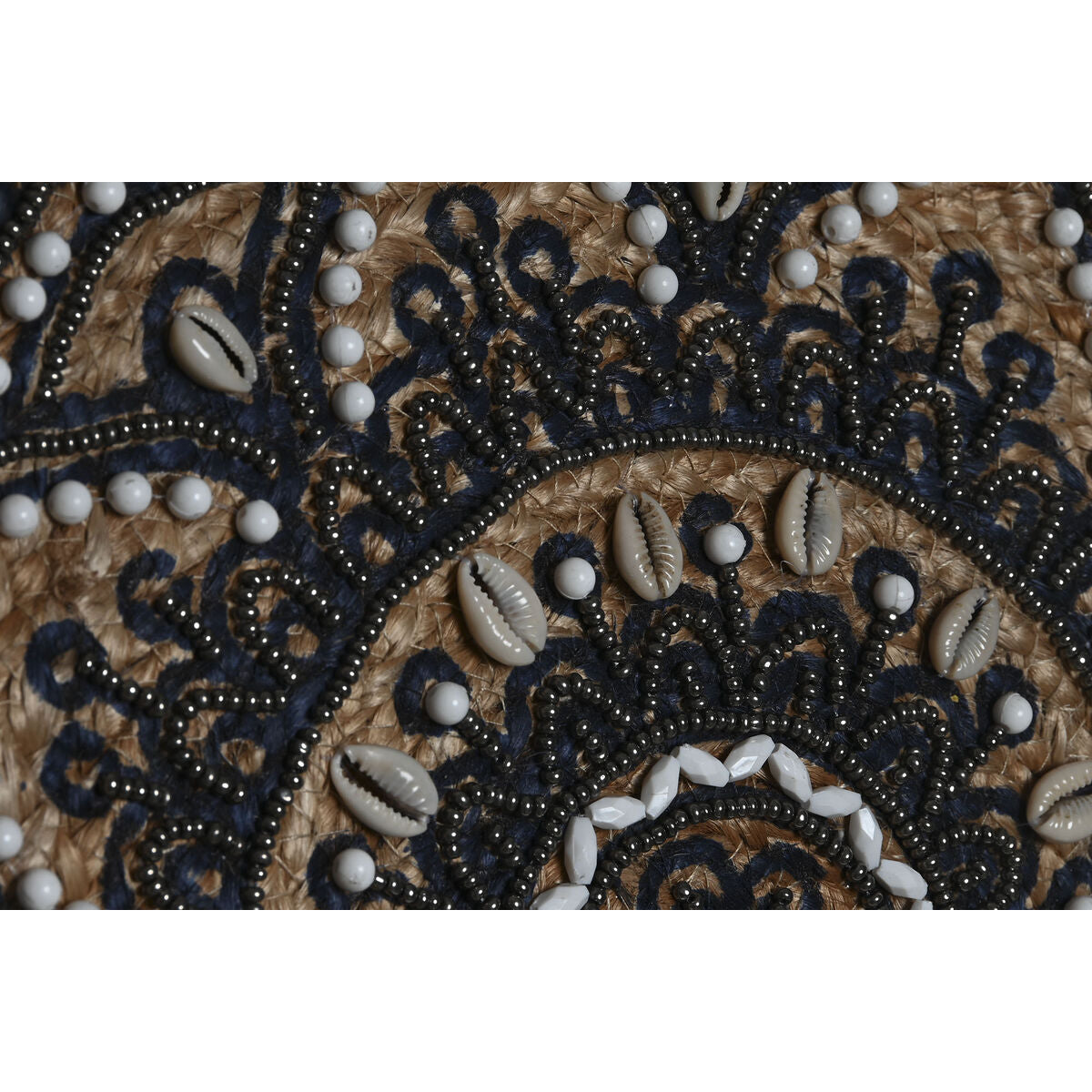 Handtas Dames DKD Home Decor Blauw Zwart Natuurlijk 36 x 12 x 36 cm (2 Stuks)