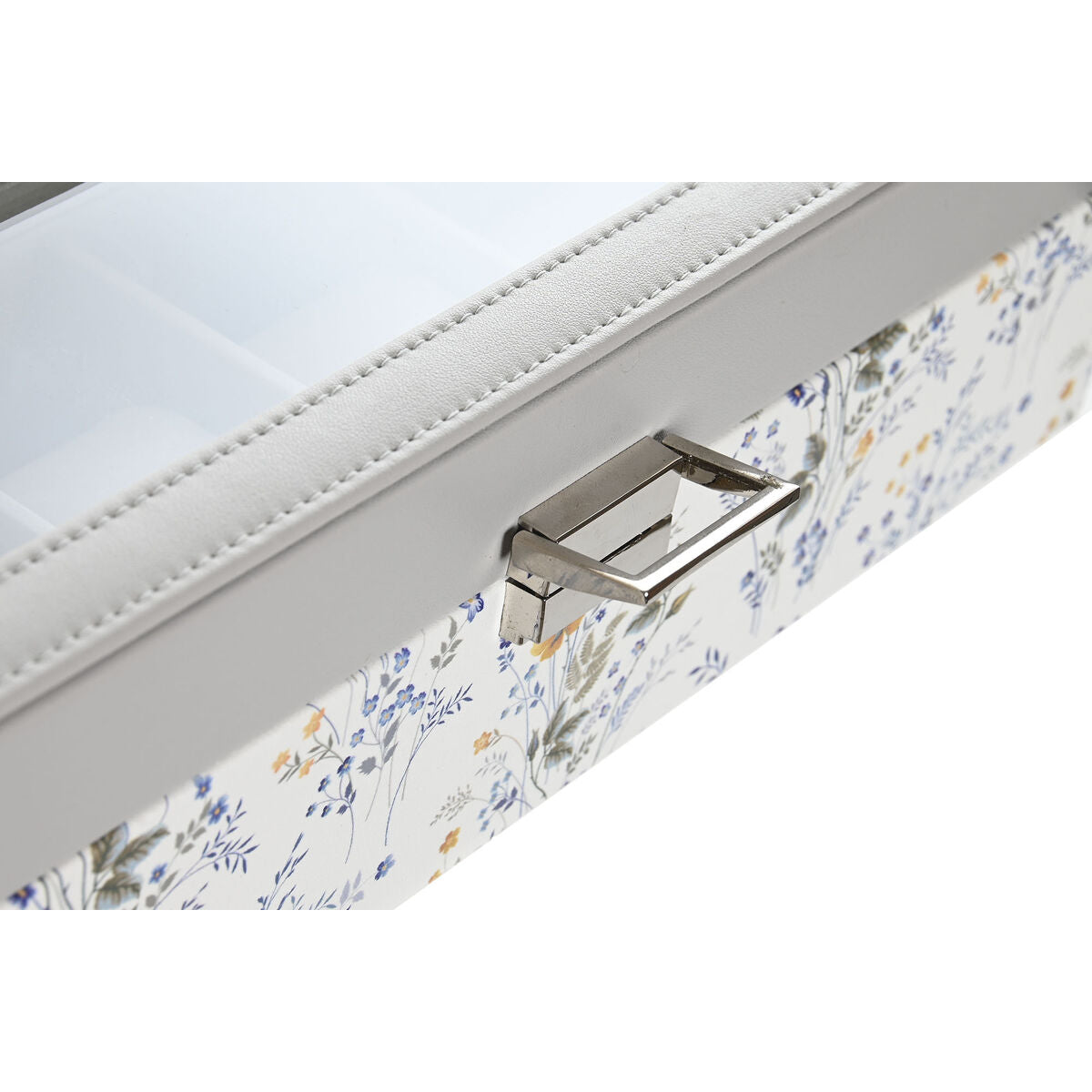 Horlogedoos DKD Home Decor Wit Grijs Lila Licht Roze Kristal 33 x 11 x 9 cm (2 Stuks)
