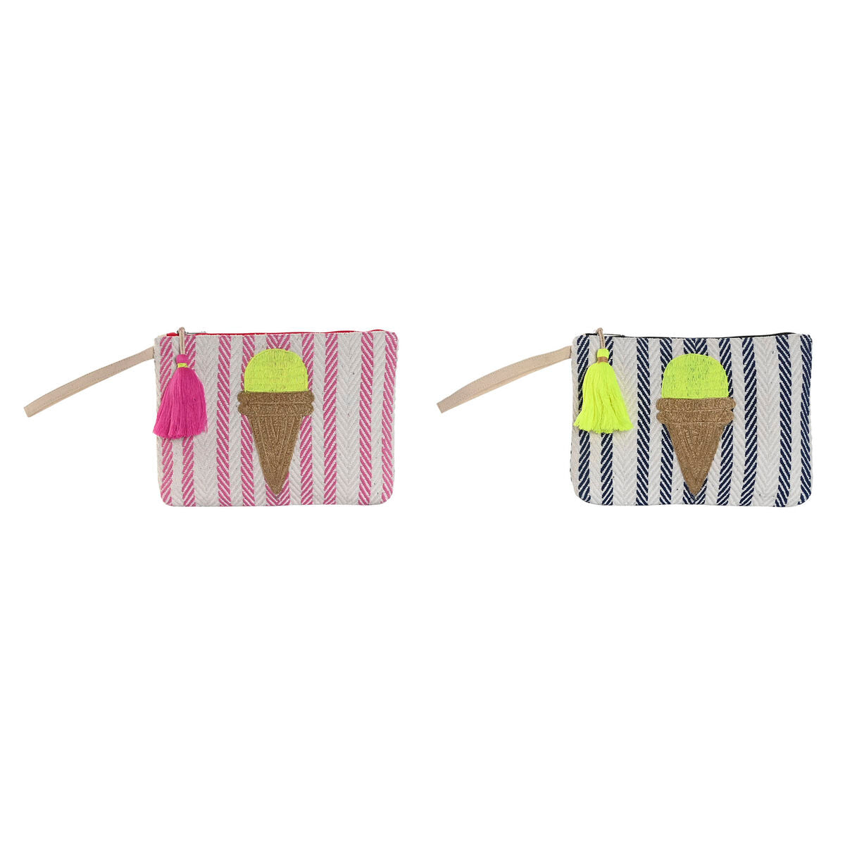 Toilettas Home ESPRIT Blauw Multicolour Roze (2 Stuks) - Schoonheid, Gebruiksvoorwerpen en accessoires - Home ESPRIT