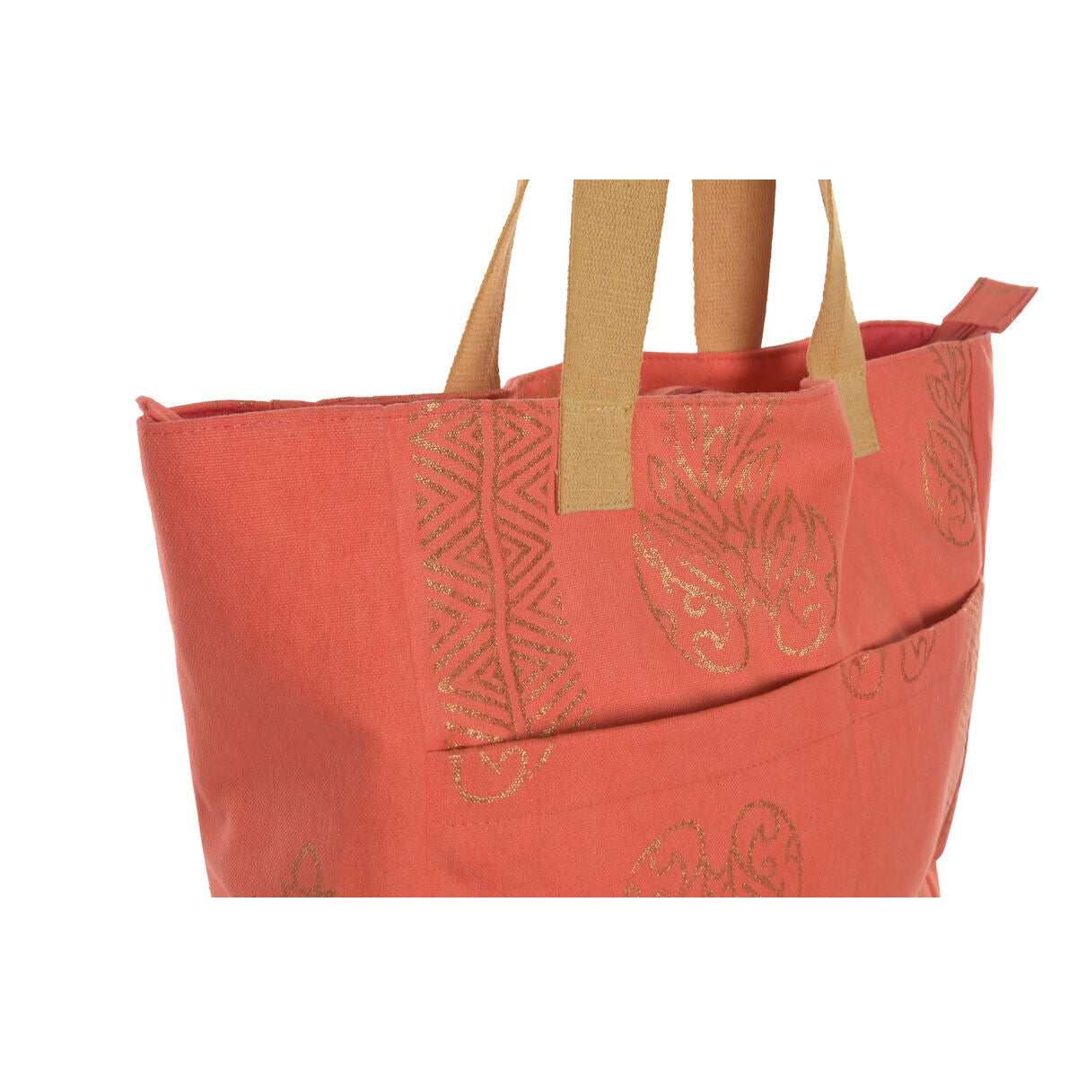 Handtas Dames Home ESPRIT Groen Beige Gouden Koraal 55 x 14 x 35 cm (3 Stuks) - Bagage, Tassen - Home ESPRIT