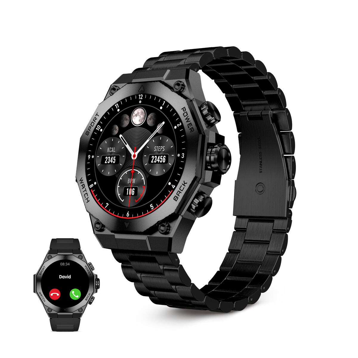Smartwatch KSIX Titanium Zwart 1,43"