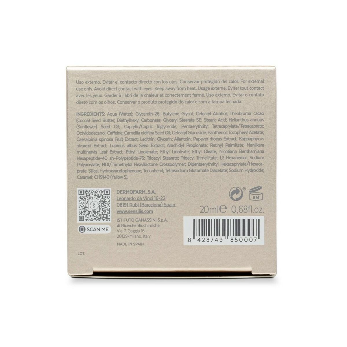 Ooggebied Crème Sensilis Eternalist 20 ml