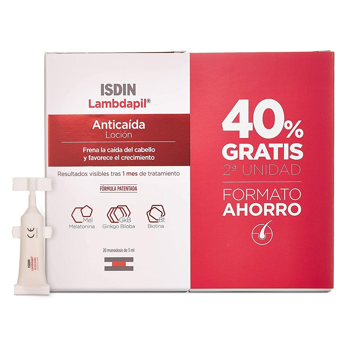 Anti-Haarverlies Kuur Isdin Lambdapil Enkele Dosis 40 Stuks (20 Stuks)