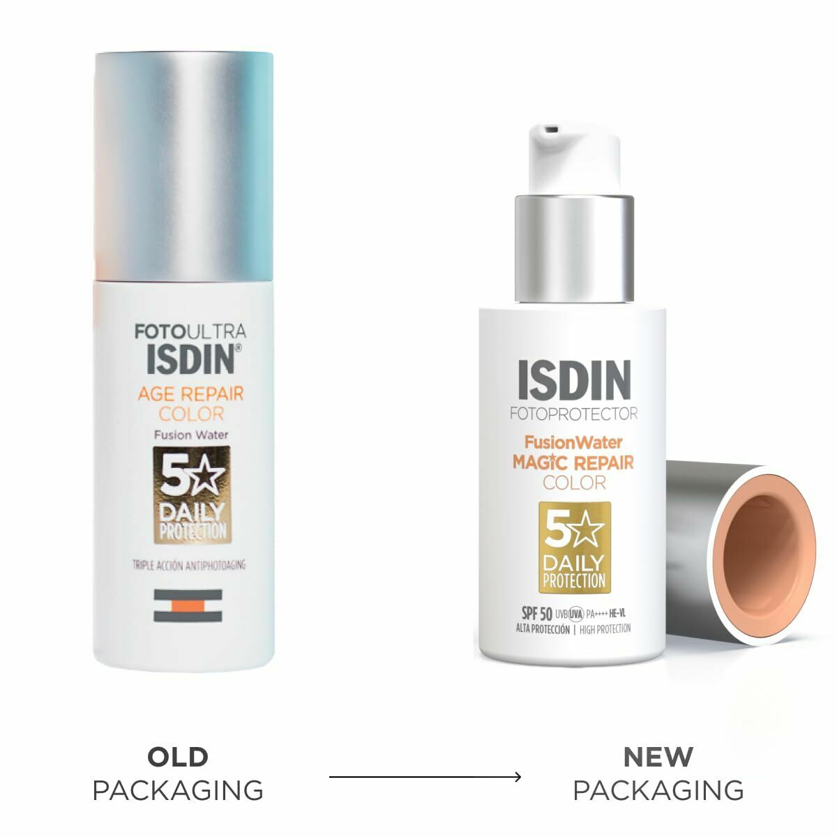 Zonnebrandcrème met Kleur Isdin Fusion Water Magic Repair Spf 50 50 ml - Schoonheid, Huidverzorging - Isdin