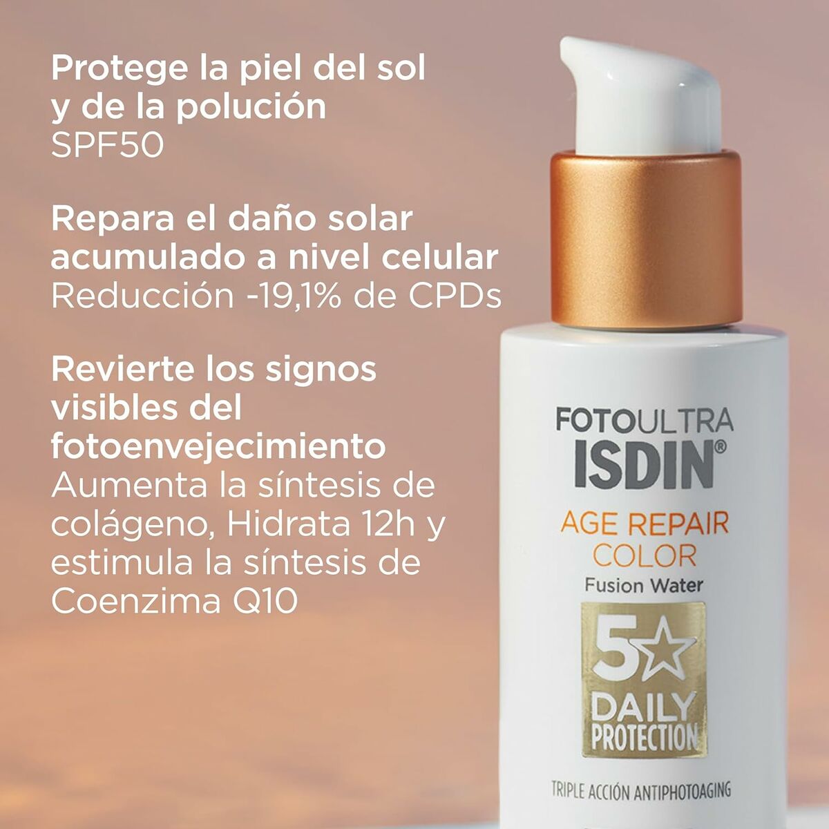 Zonnebrandcrème met Kleur Isdin Fusion Water Magic Repair Spf 50 50 ml - Schoonheid, Huidverzorging - Isdin