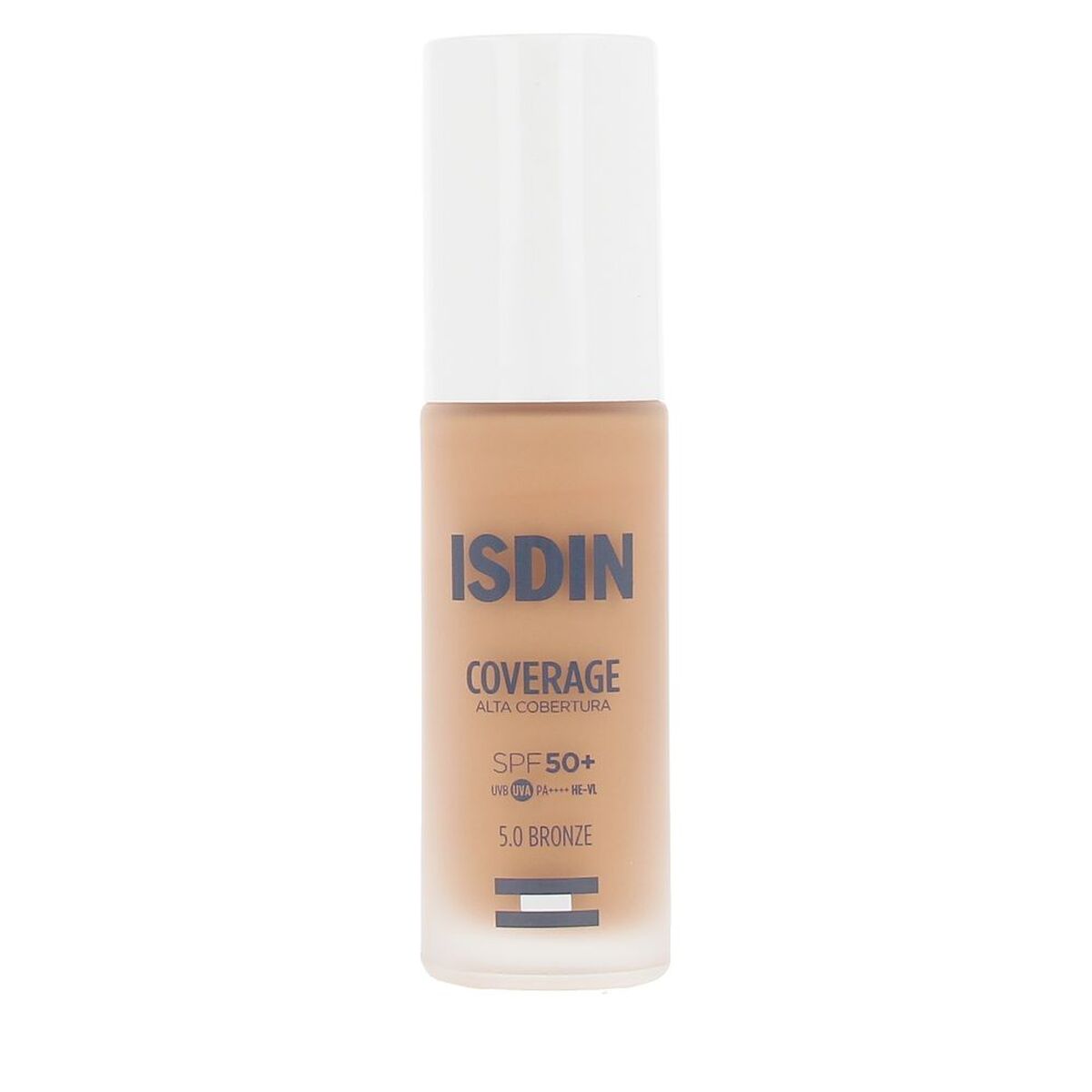 Vloeibare Foundation Isdin COVERAGE Nº 5.0 Bronze Spf 50 30 g