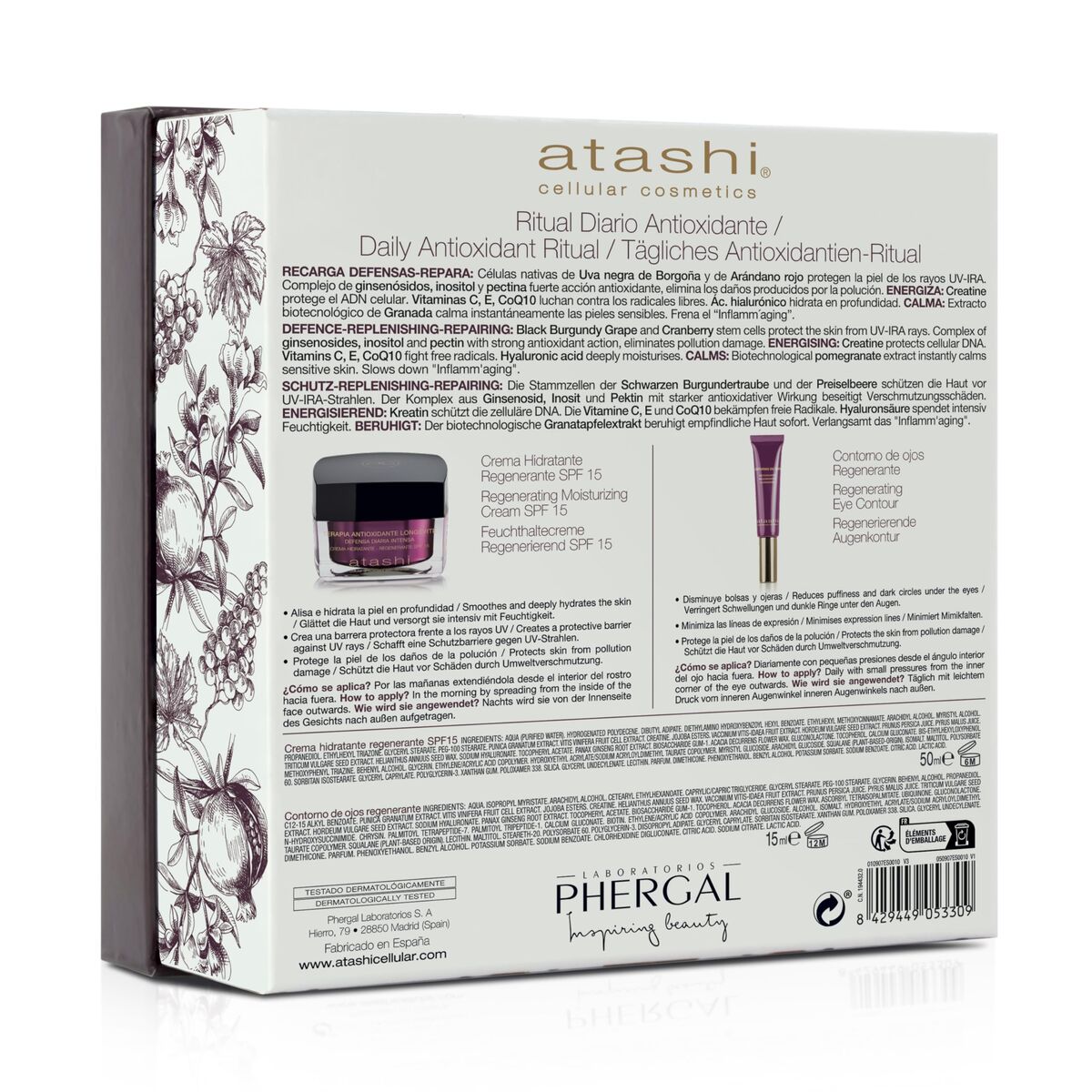 Cosmeticaset voor Dames Atashi RITUAL ANTIOXIDANTE 2 Onderdelen - Schoonheid, Huidverzorging - Atashi