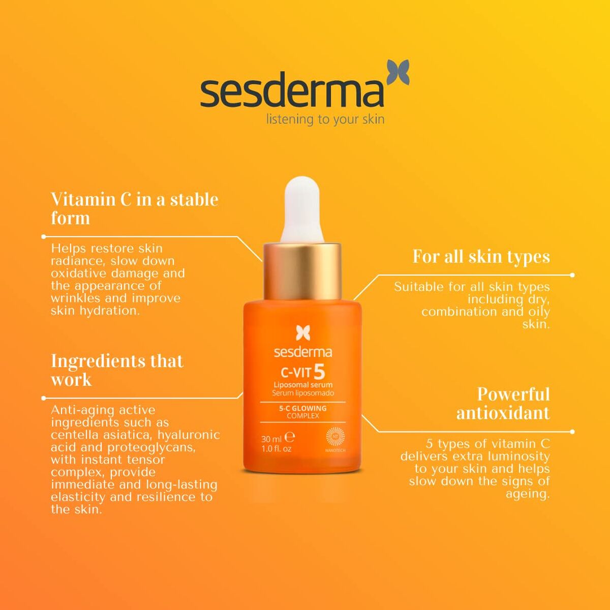 Gezichtsserum Sesderma Vit 30 ml - Schoonheid, Huidverzorging - Sesderma
