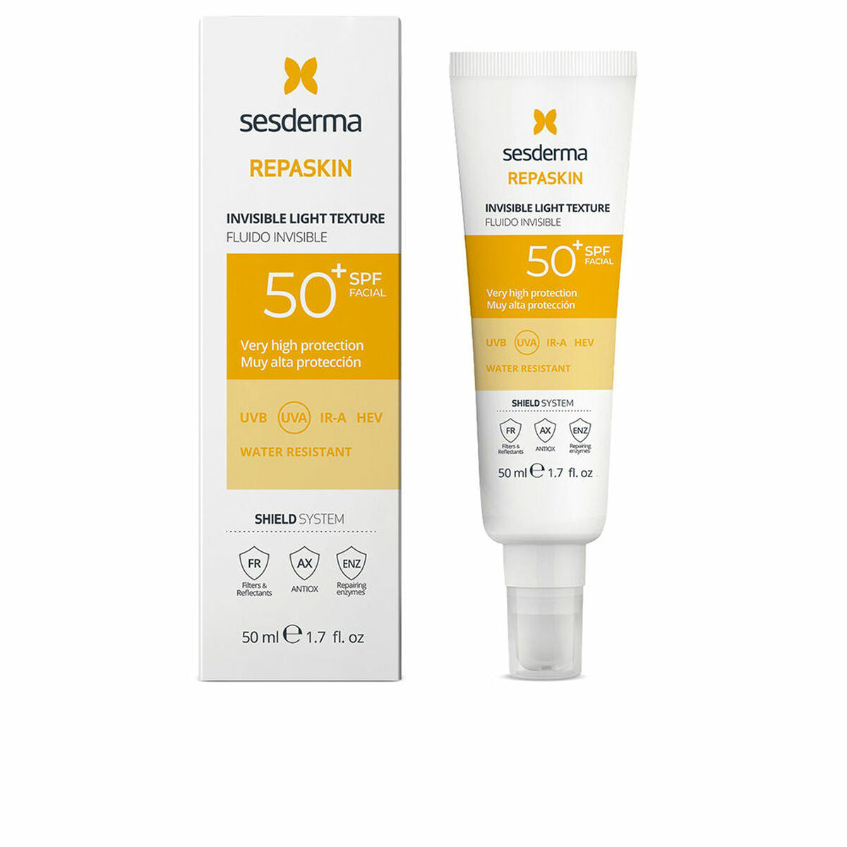 Gezichtszonnecrème Sesderma REPASKIN Wit Vloeistof Onzichtbare - Schoonheid, Huidverzorging - Sesderma