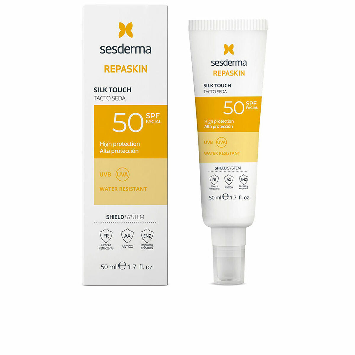 Gezichtszonnecrème Sesderma REPASKIN Spf 50 50 ml Zijdeachtig