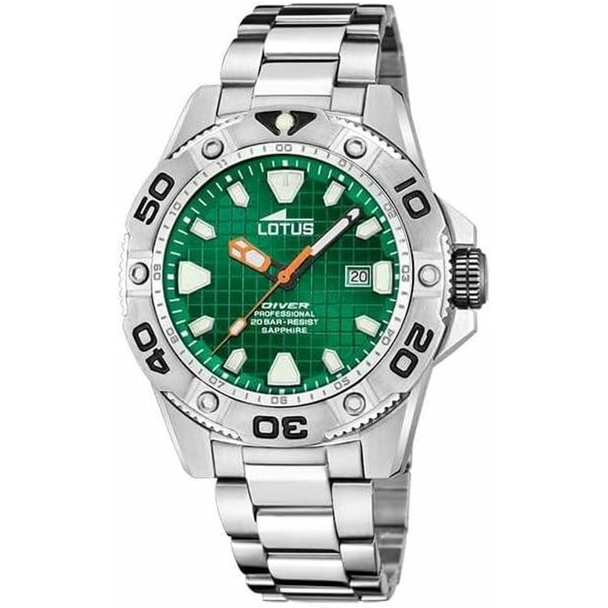 Horloge Heren Lotus 18929/C Groen Zilverkleurig - Klokken, Heren - Lotus