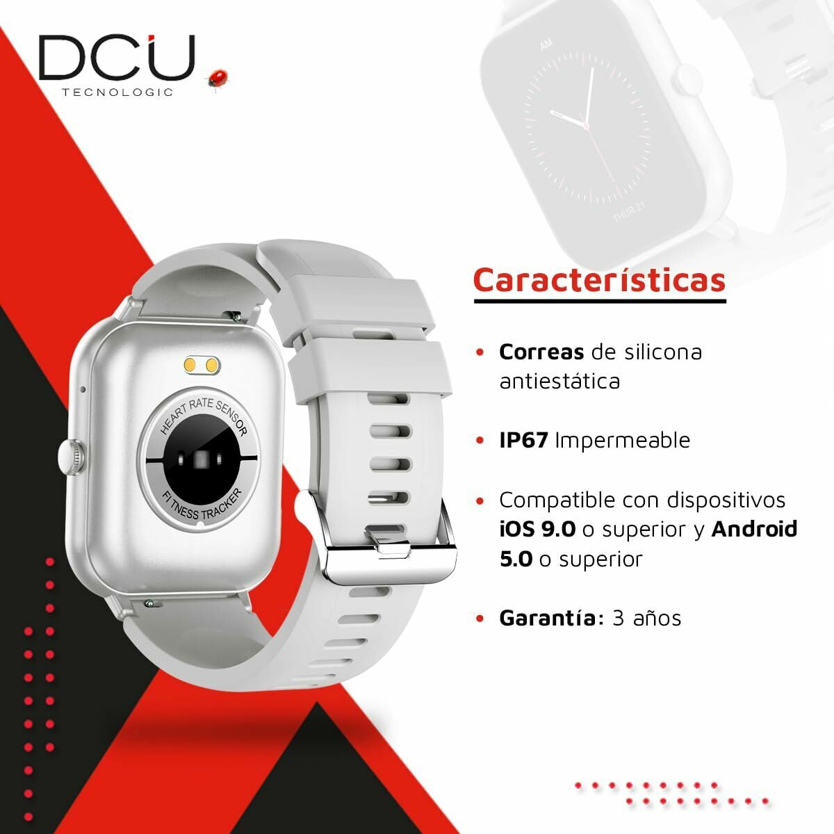 DCU CURVED GLASS PRO 01 Smartwatch Uniseks Grijs 1,83 Inch - Elektronica - DCU Tecnologic