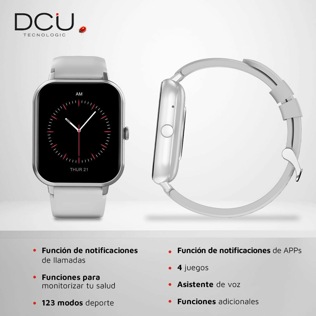 DCU CURVED GLASS PRO 01 Smartwatch Uniseks Grijs 1,83 Inch - Elektronica - DCU Tecnologic