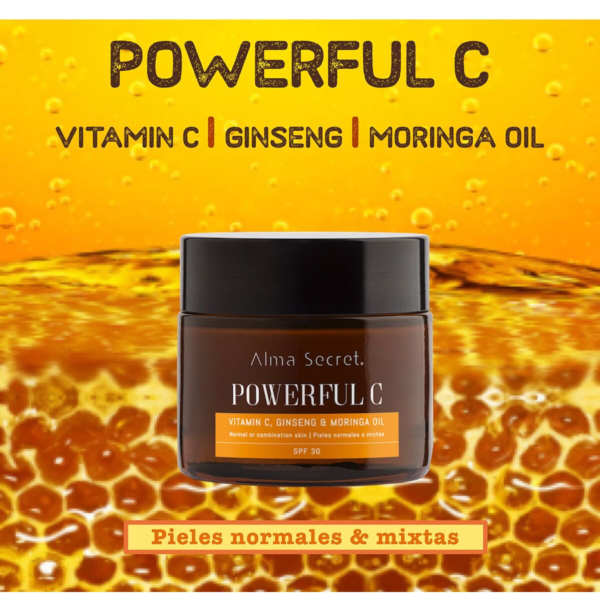 Highlighting Crème Alma Secret Powerful C Spf 30 50 ml Anti - Aging Oranje - Schoonheid, Huidverzorging - Alma Secret