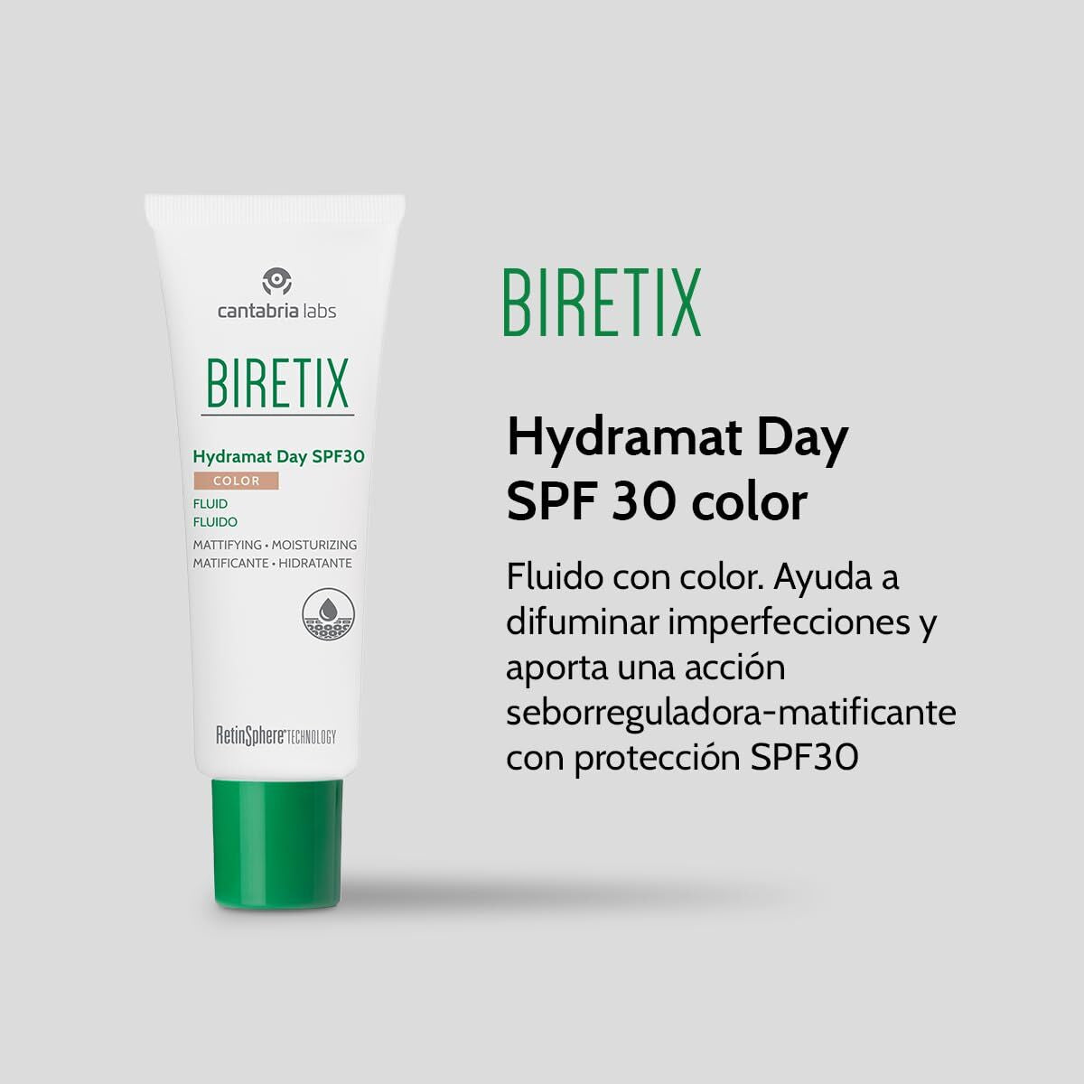 Hydraterende Crème met Kleur BIRETIX BIRETIX HYDRAMAT DAY Beige - Schoonheid, Huidverzorging - BIRETIX