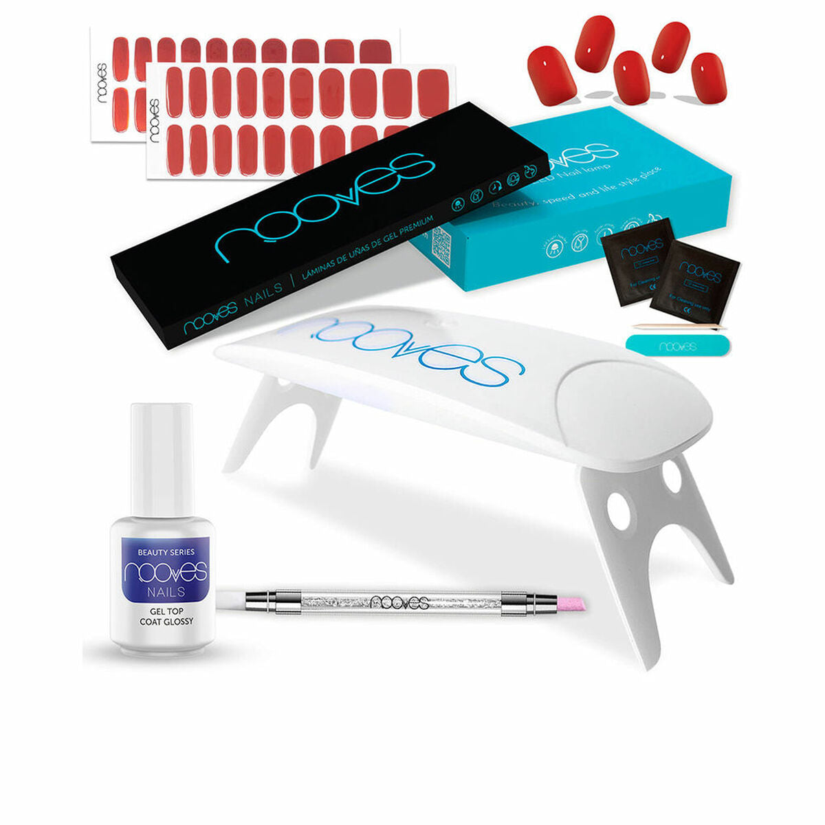 Manicureset Nooves Premium Rood Gelnagelfolie 8 Onderdelen - Schoonheid, Manicure en pedicure - Nooves