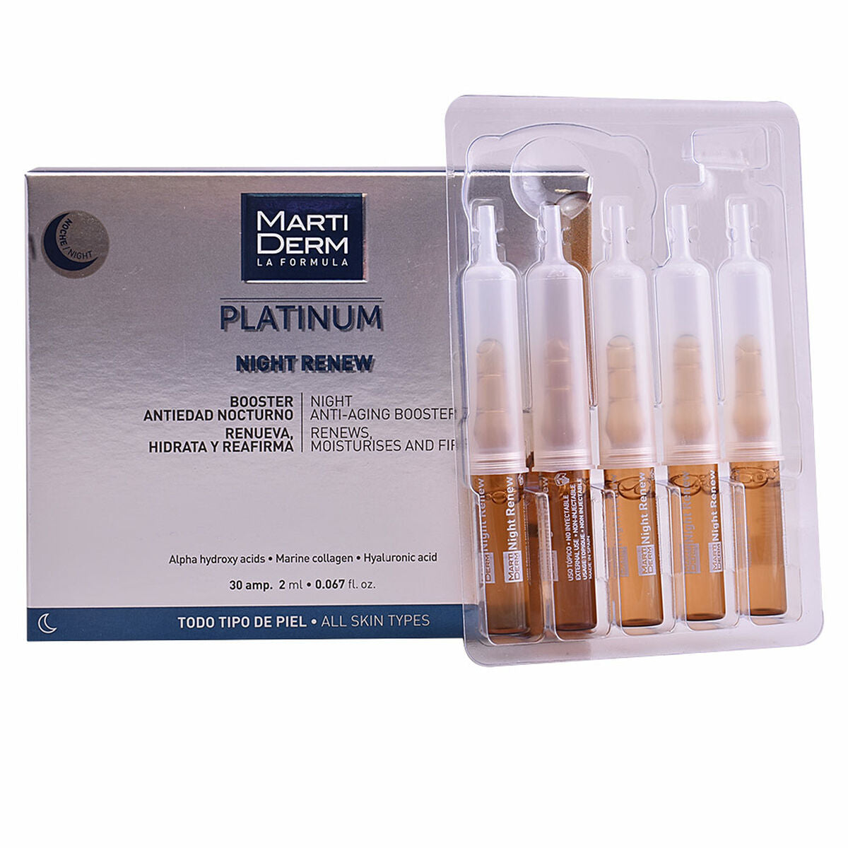 Ampullen Martiderm Platinum Night Renew - Schoonheid, Huidverzorging - Martiderm