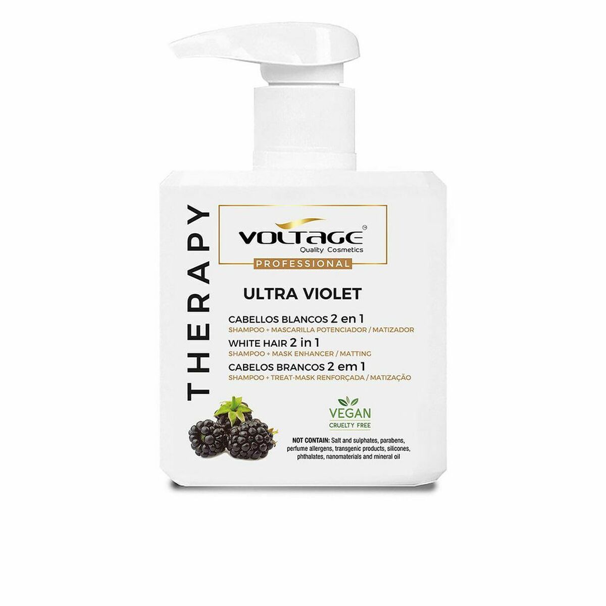 Shampoo voor blond of grijs haar Voltage Therapy Ultra Violet 2 in 1 500 ml - Schoonheid, Haarverzorging - Voltage