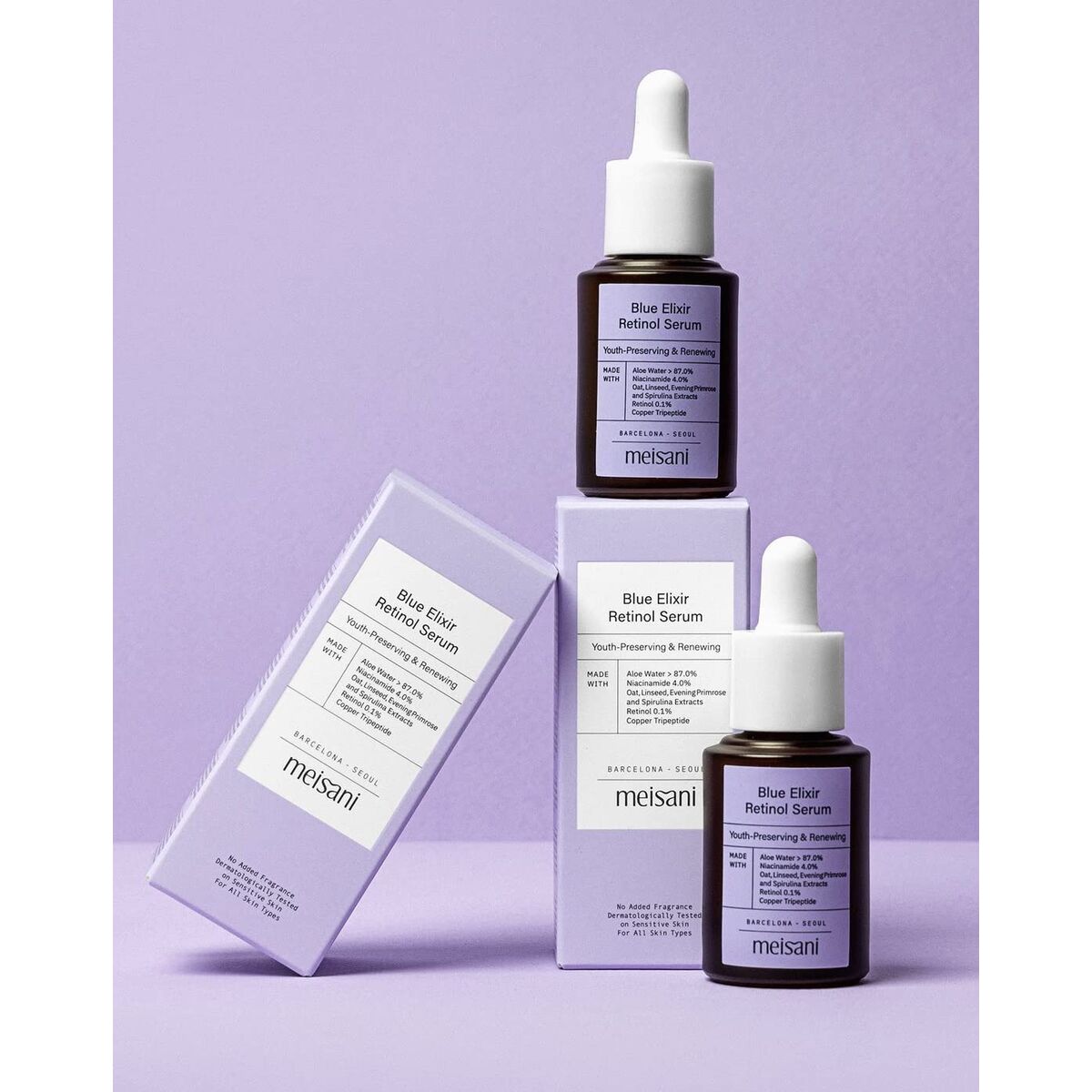 Gezichtsserum Meisani Blue Elixir Retinol 15 ml - Schoonheid, Huidverzorging - Meisani