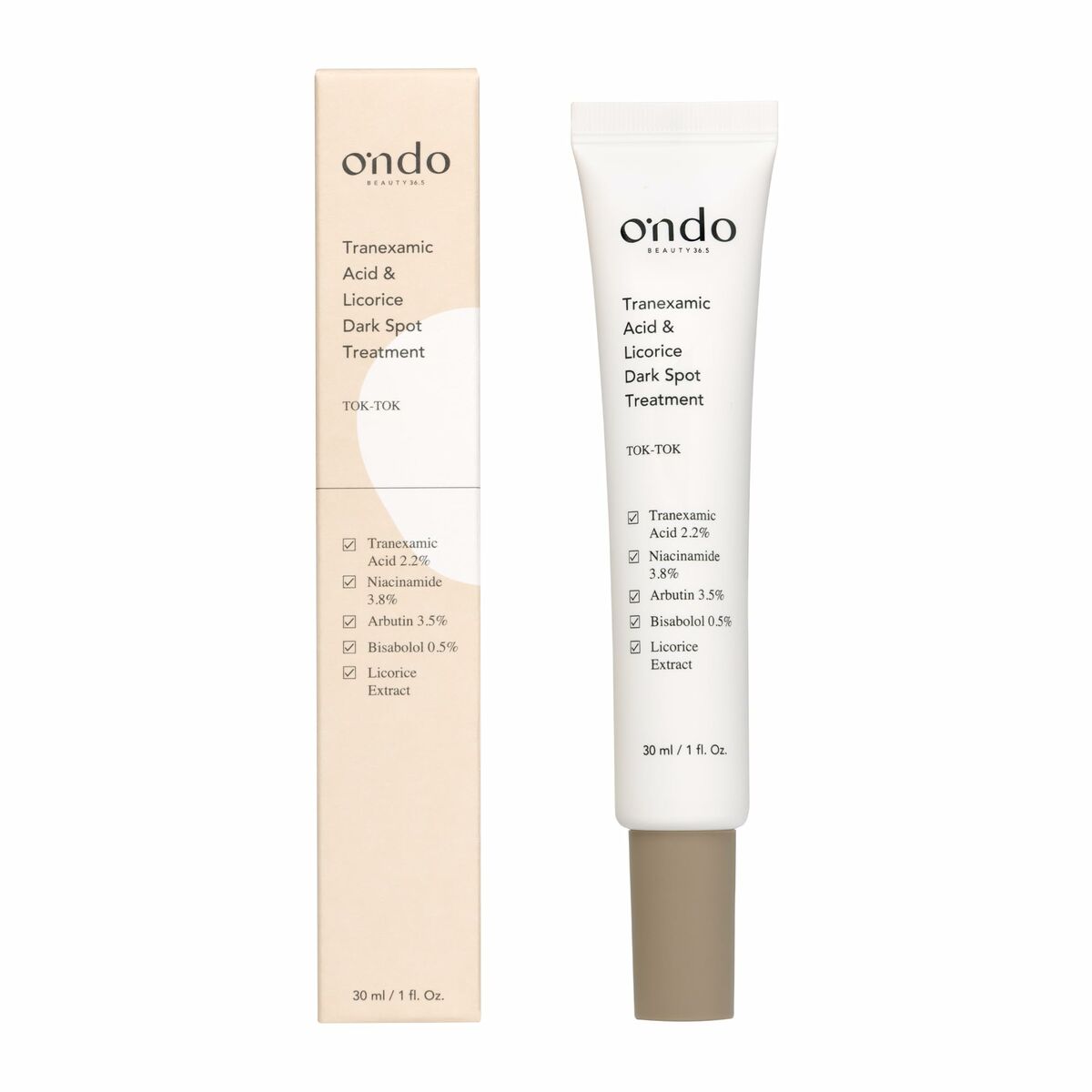 Anti Donkere Vlekken Behandeling Ondo Beauty 36.5 TRANEXAMIC ACID & LICORICE DARK 30 ml