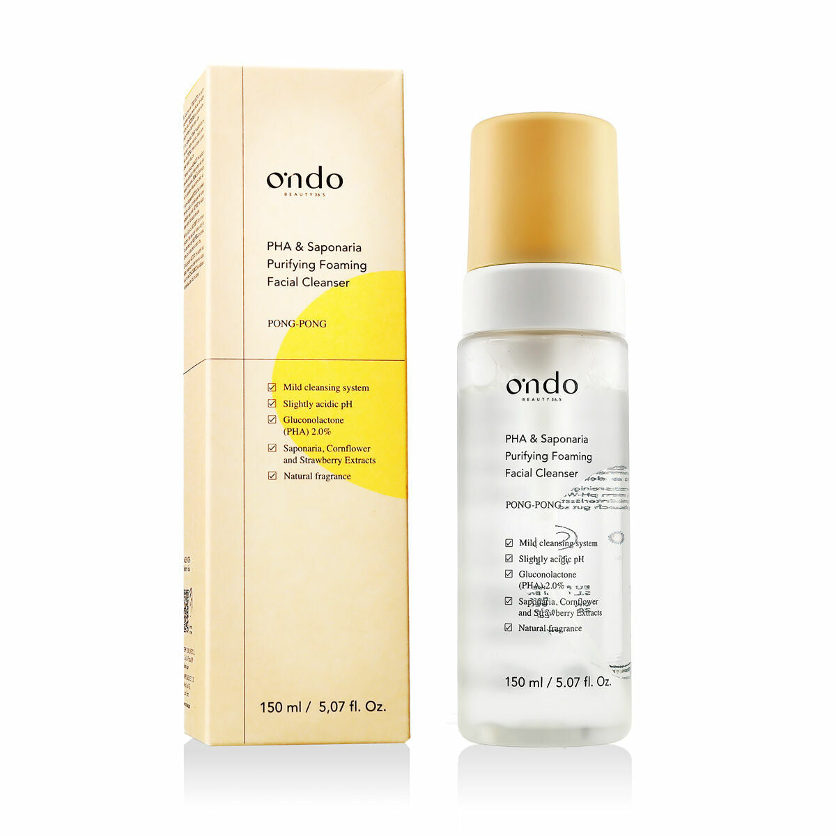 Reinigingsschuim Ondo Beauty 36.5 PHA & SAPONARIA 150 ml - Schoonheid, Huidverzorging - Ondo Beauty 36.5