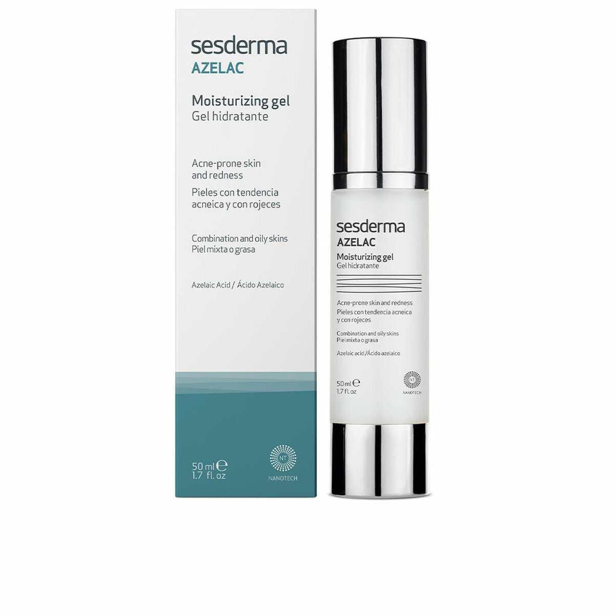 Vochtinbrengende Gel Sesderma Azelac 50 ml Acne-gevoelige huid