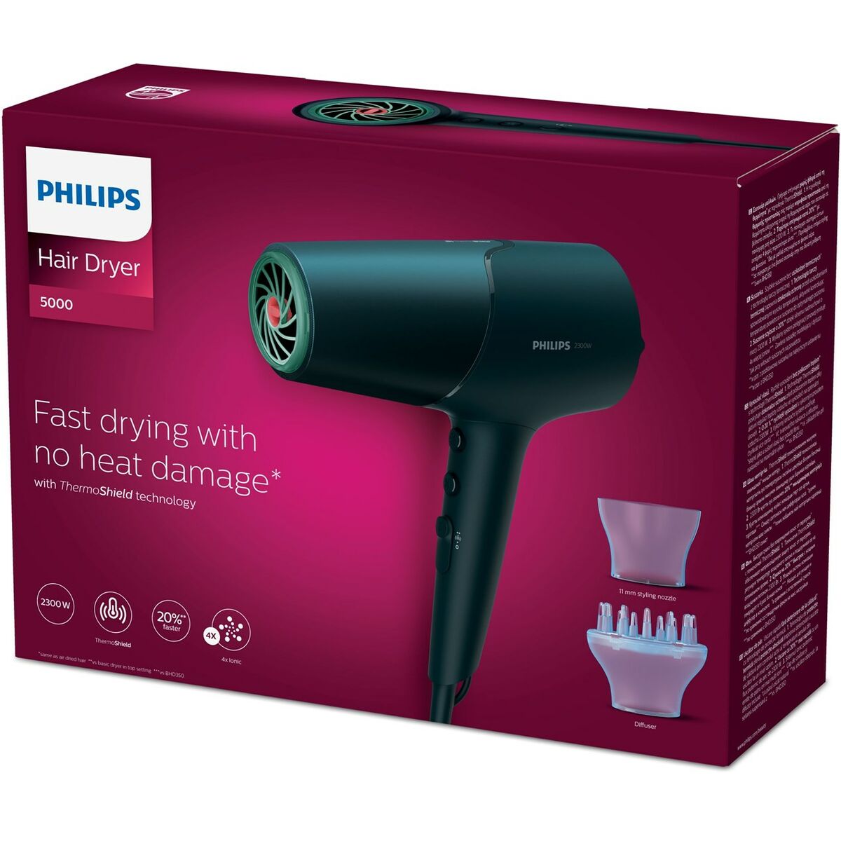 Föhn Philips BHD512/00 2300 W Zwart Marineblauw