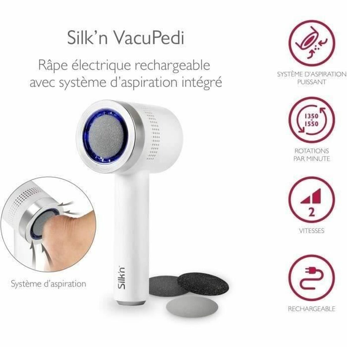 Electric Callus Remover Silk´n Vacupedi (5 Stuks)