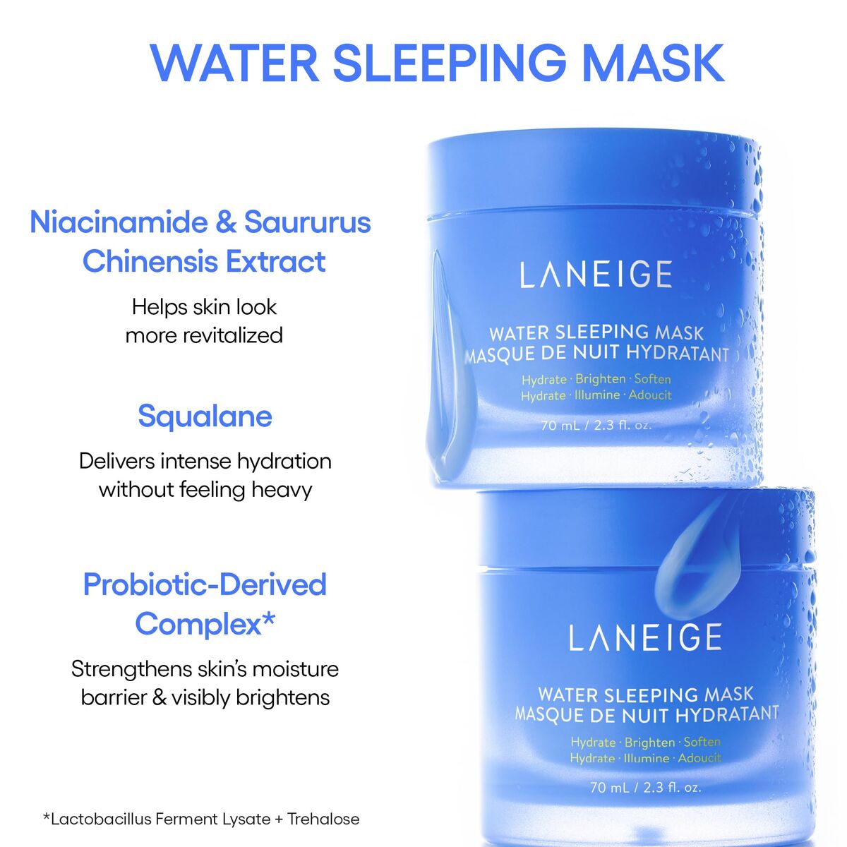 Hydrateren Nachtmasker Laneige WATER SLEEPING 70 ml - Schoonheid, Huidverzorging - Laneige