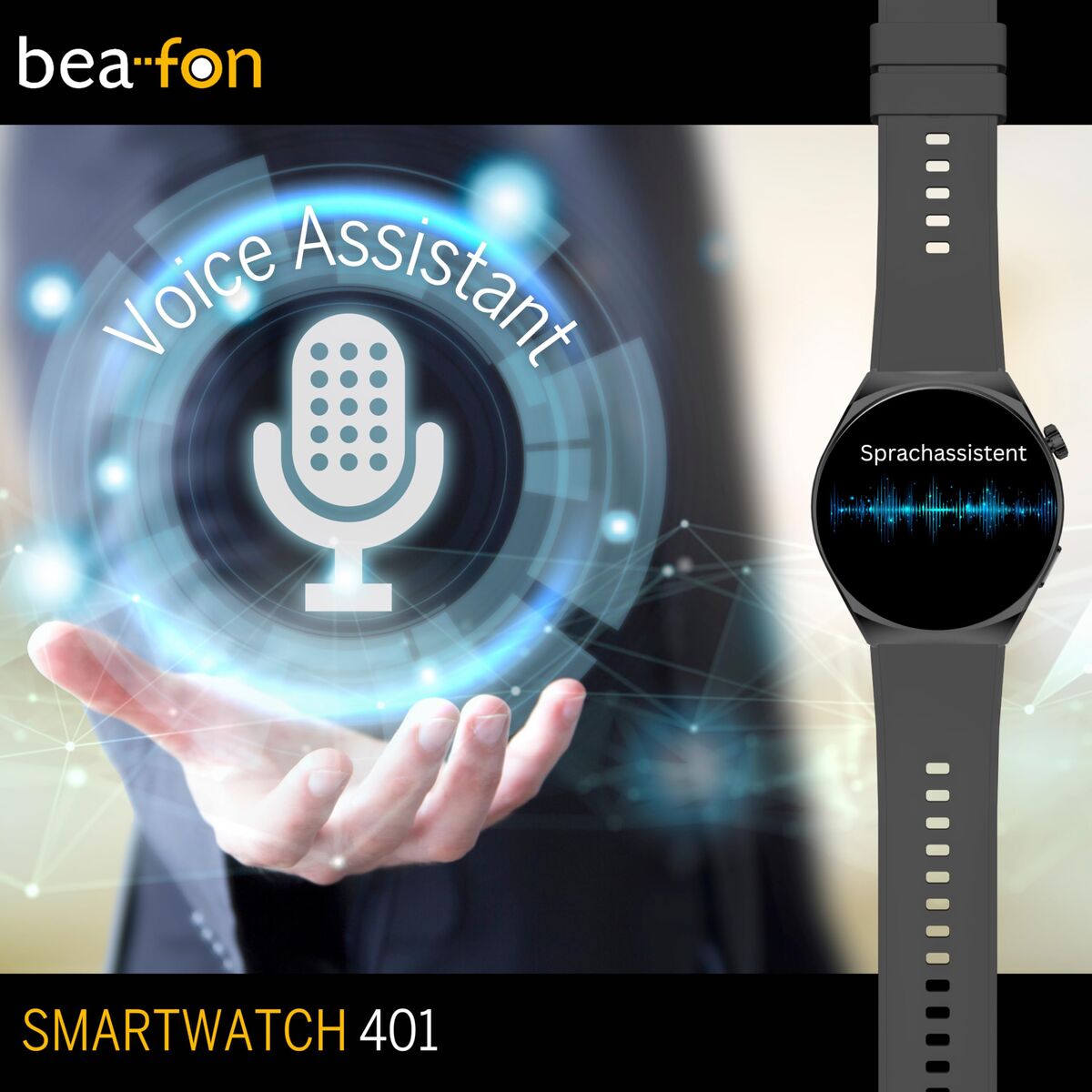 Smartwatch beafon WATCH 401 43 mm 1,43" Zwart Zilverkleurig