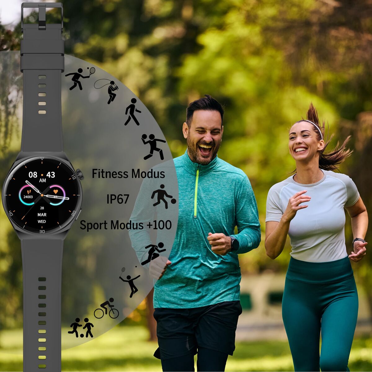 Smartwatch beafon WATCH 401 43 mm 1,43" Zwart Zilverkleurig