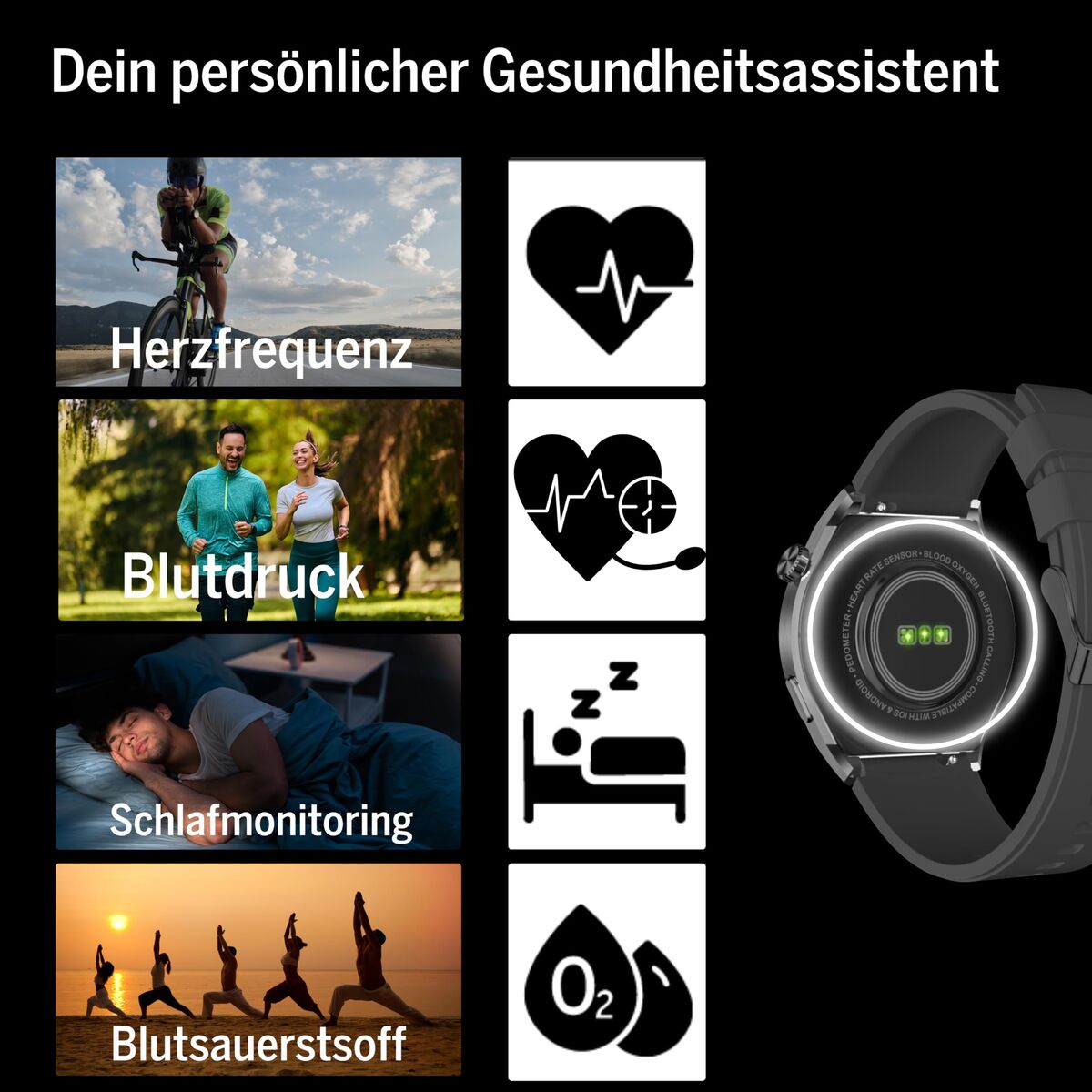 Smartwatch beafon WATCH 401 43 mm 1,43" Zwart Zilverkleurig