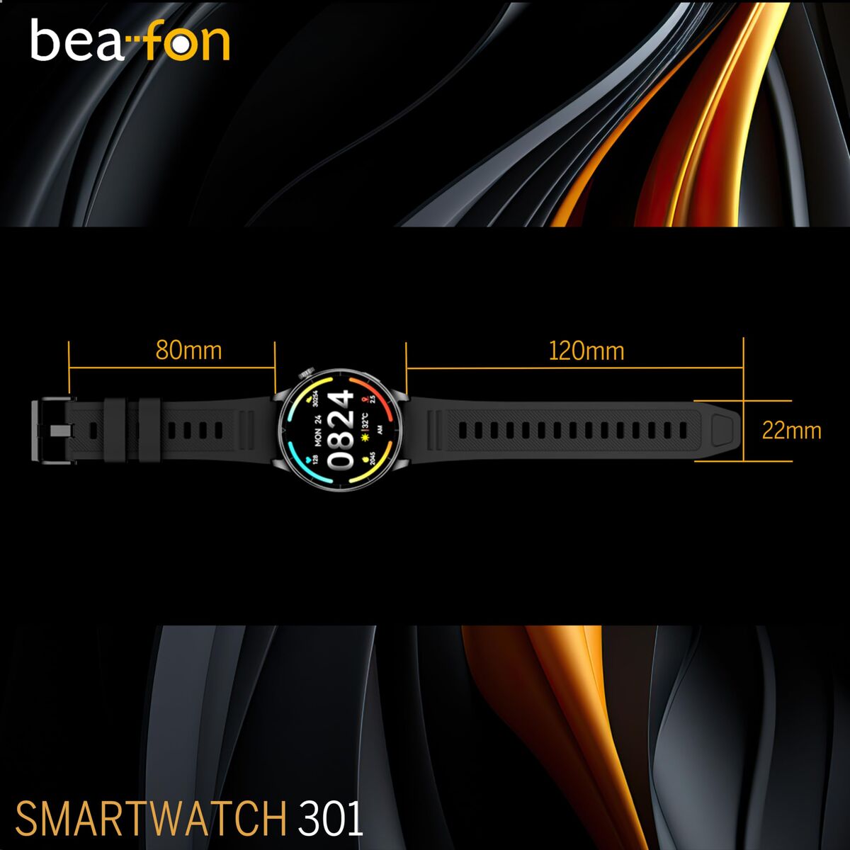 Smartwatch beafon WATCH 301 44 mm 1,45" Zwart