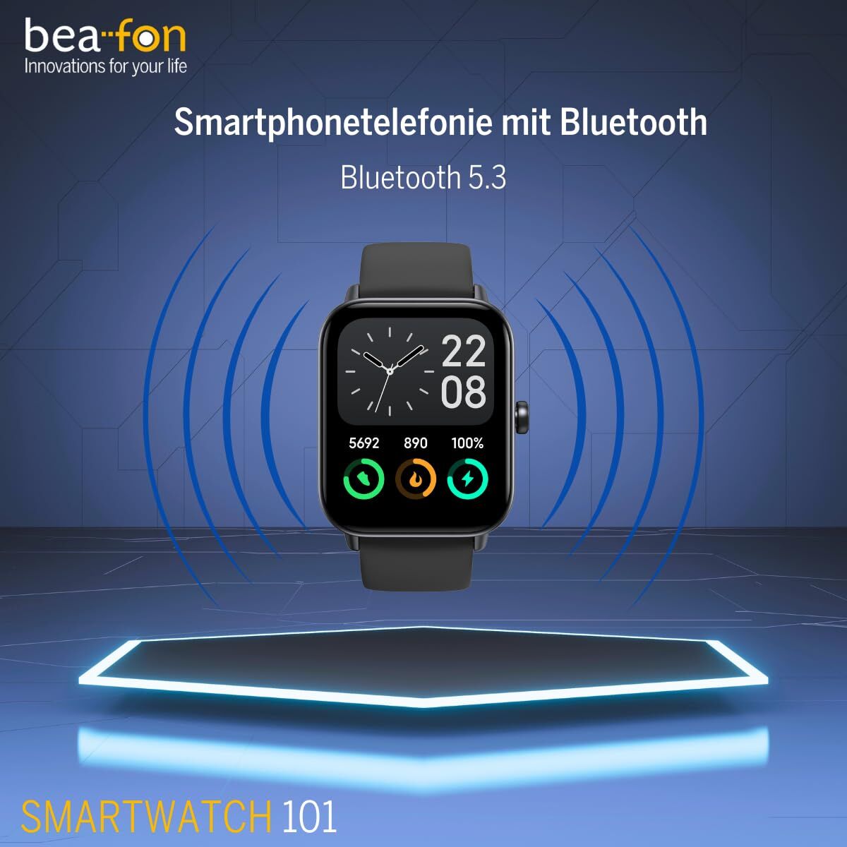 Smartwatch beafon WATCH 101 1,8" Zwart Grijs - Elektronica - beafon